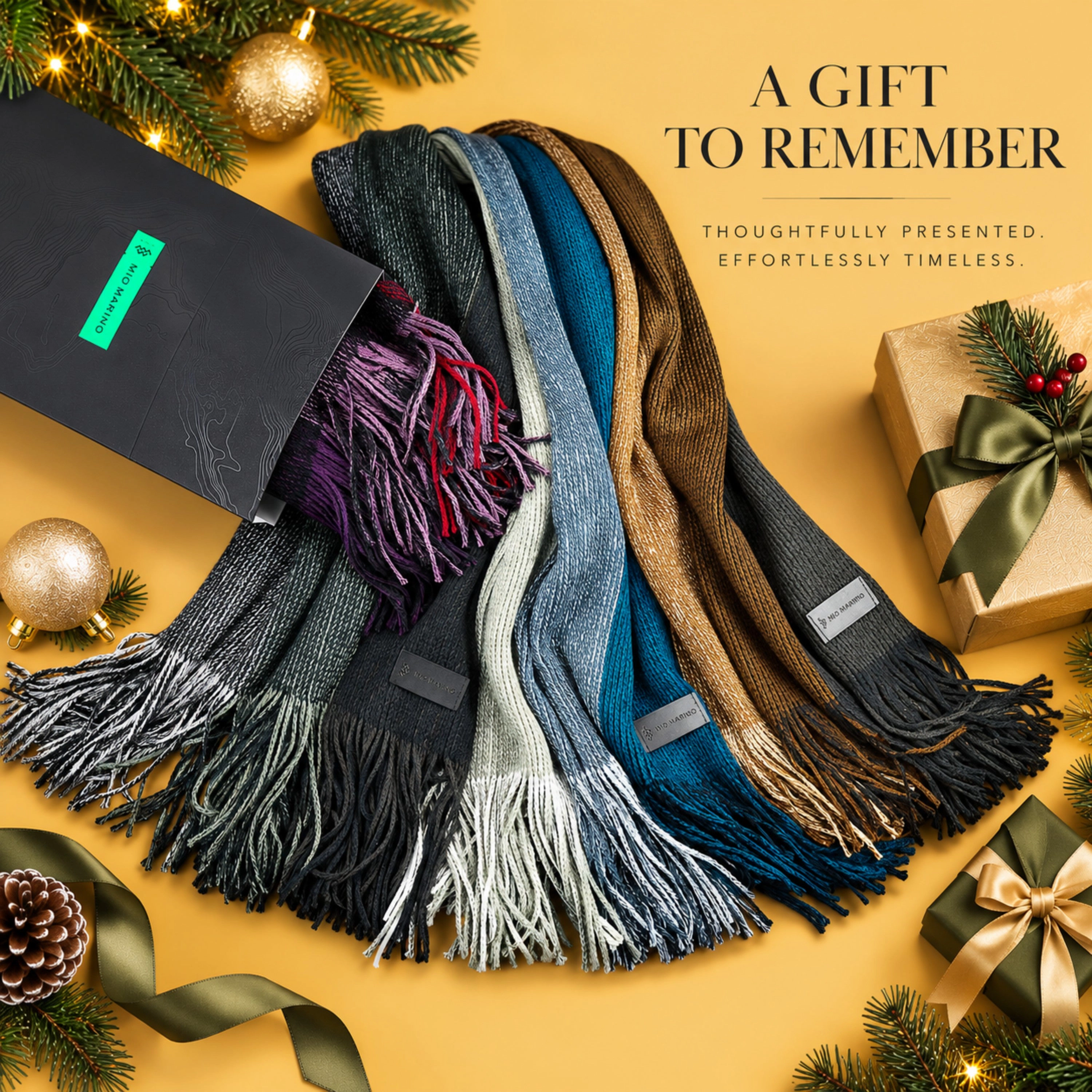 Mio Marino Men's King Striped Knit Scarf