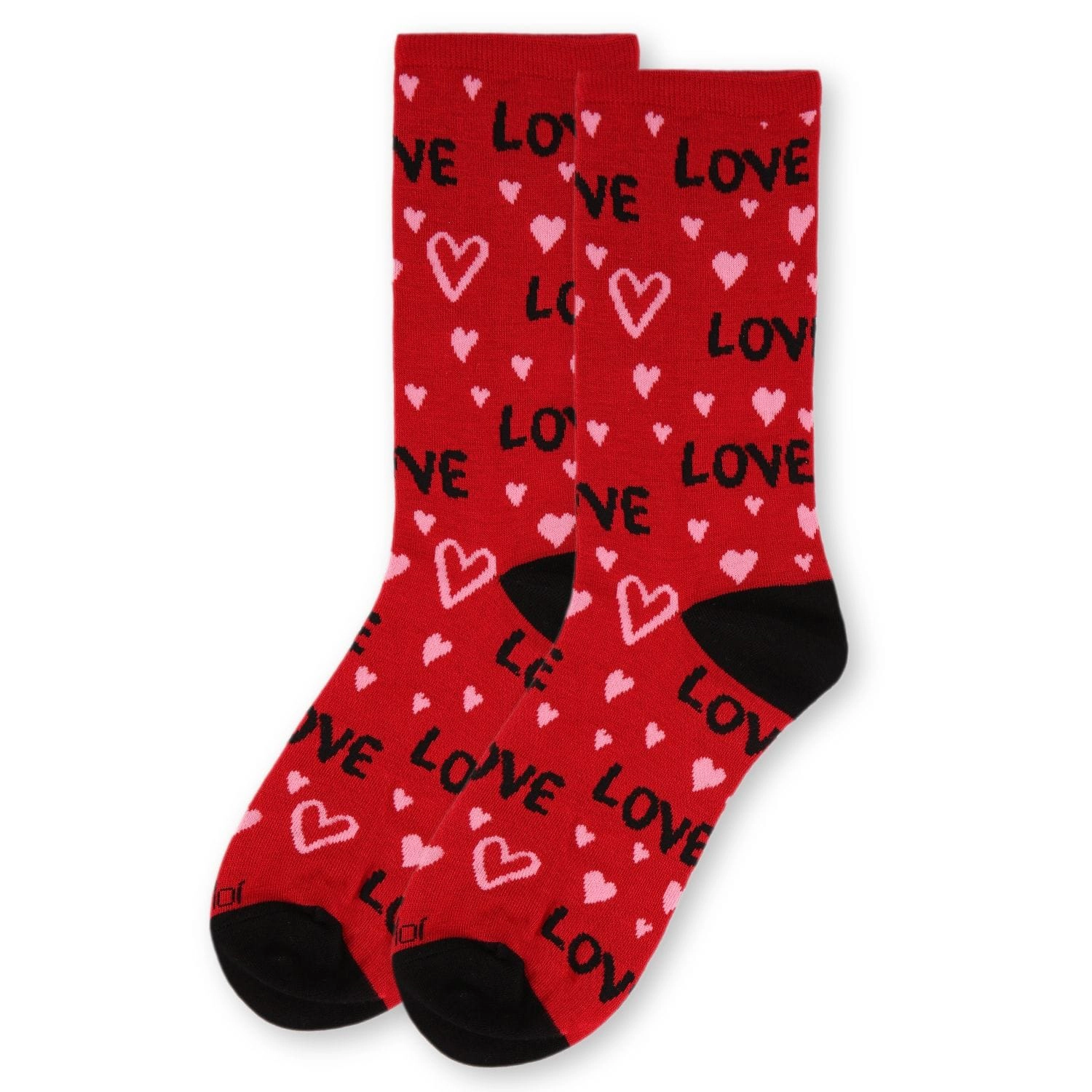 MeMoi Women's Love and Hearts Bamboo Blend Crew Socks