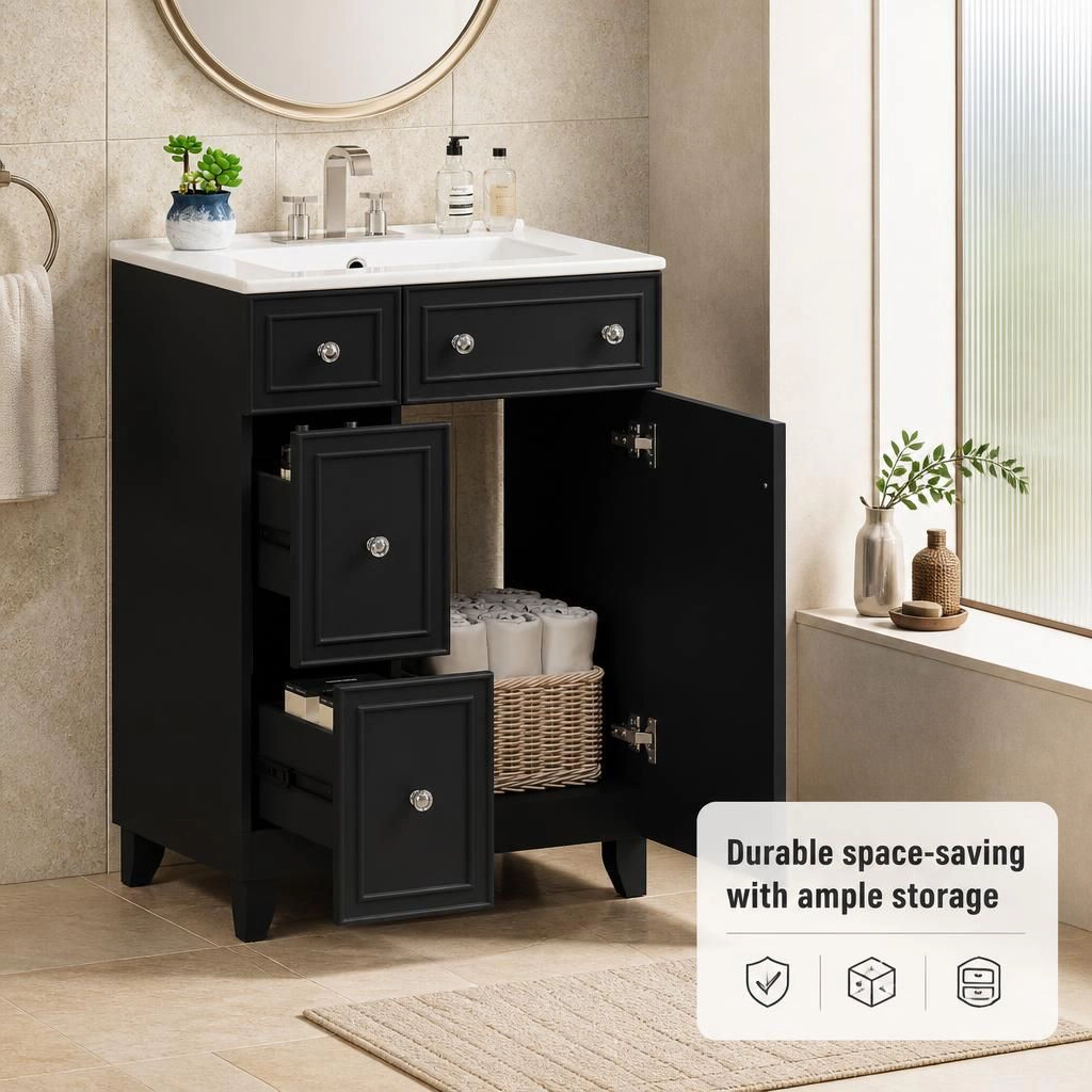 ELEMENT ACE 18.3 Inch Freestanding Bathroom Vanity Cabinet