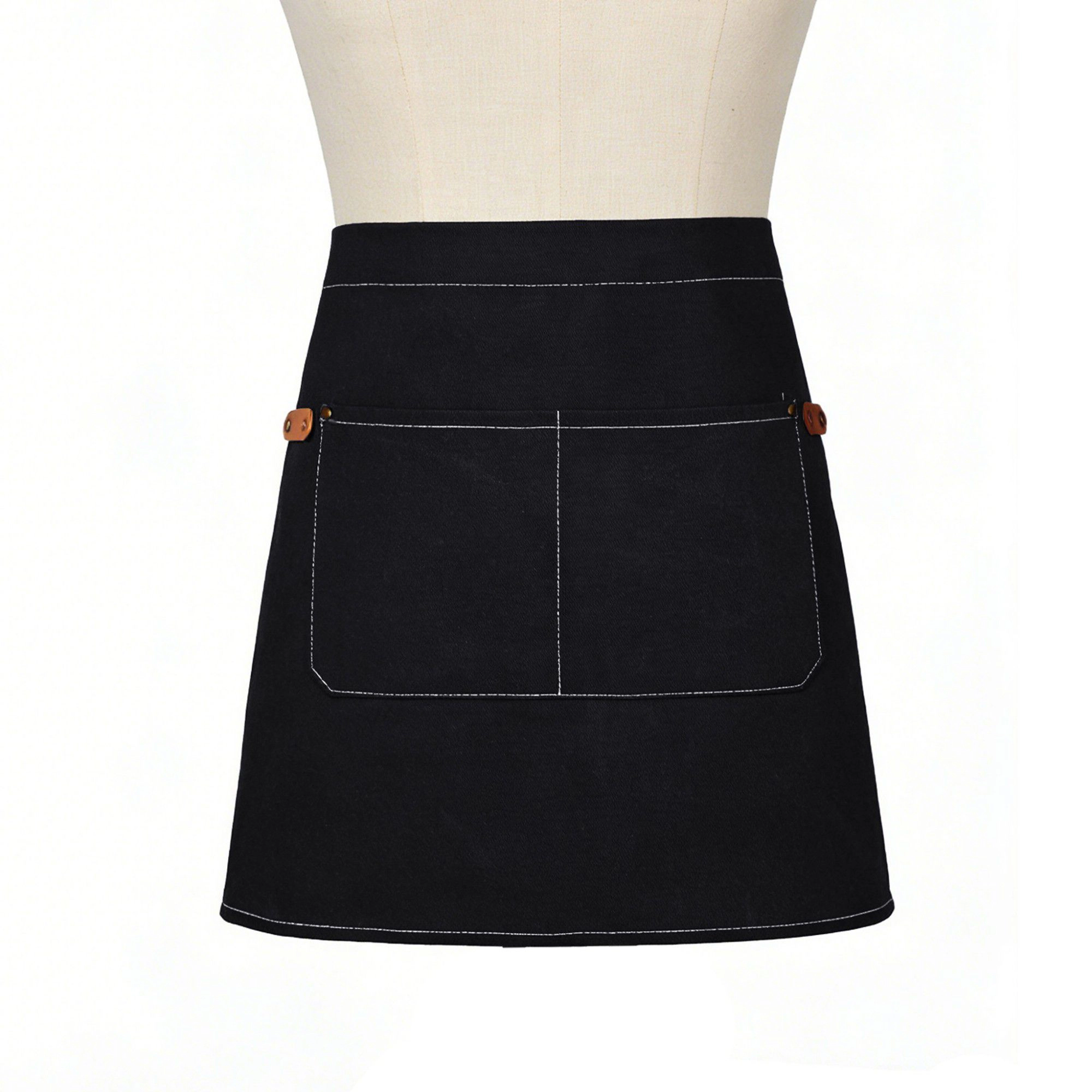Alilang Women Waist Apron Cotton Work with Multi Pocket Utility Design Adjustable Tie for Cooking Server Barista