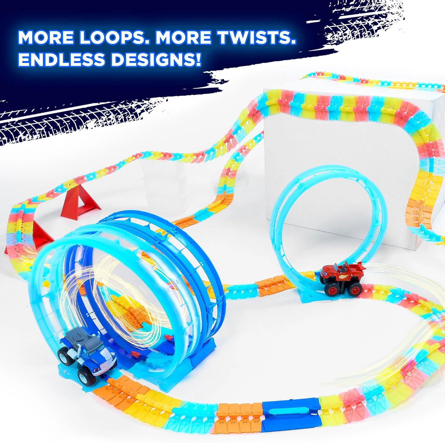 Nickelodeon Blaze Kids TurboTwist Glow Track & Loop Expansion Pack - 7 Pieces