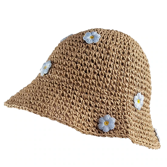 Anna-Kaci Women's Bucket Hats Flower Crochet Pattern Papyrus Fisherman ...