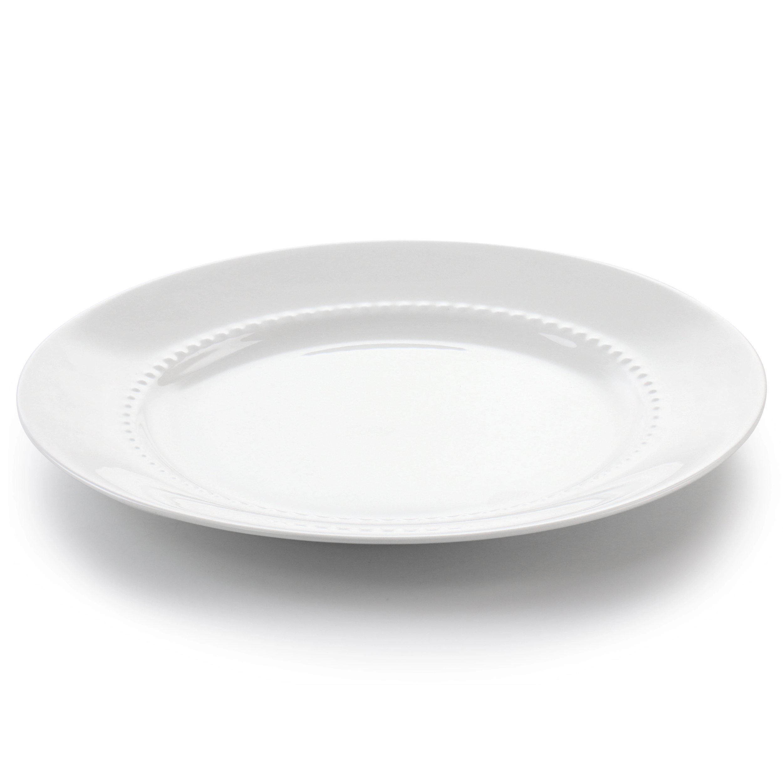 Gibson Elite 16 Piece Embossed Bone China Dinnerware Set in White