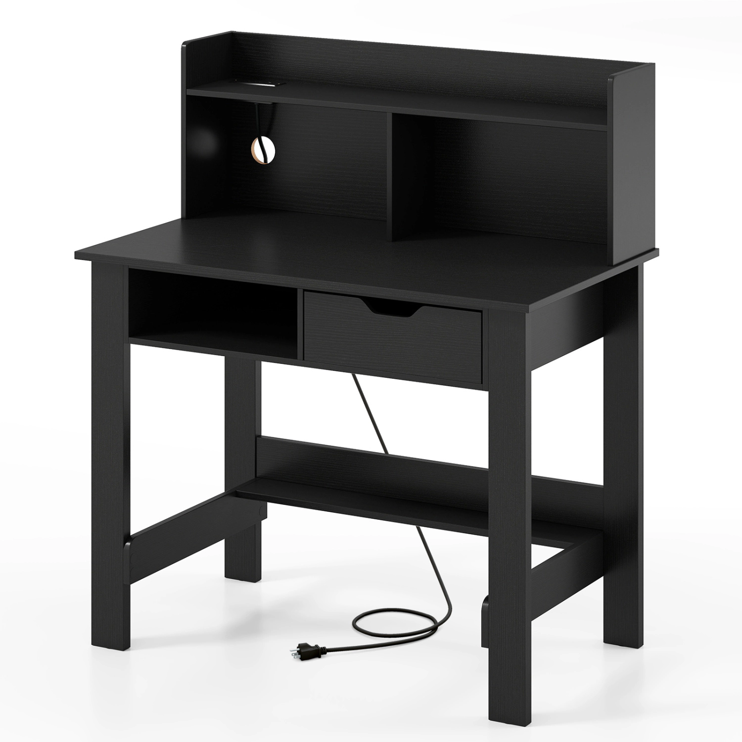 LJG Computer Desk with Power Outlets USB Ports and Type-C