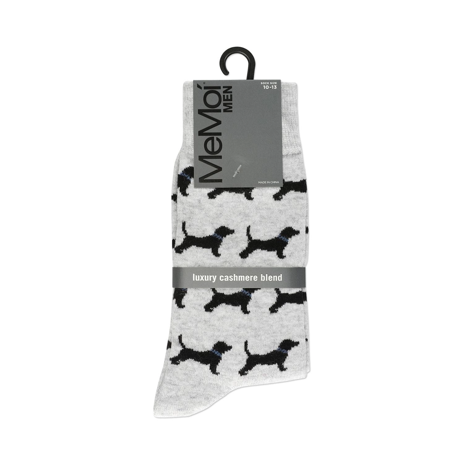MeMoi Men's Black Labrador Retriever Luxuriously Soft Cashmere Crew Socks