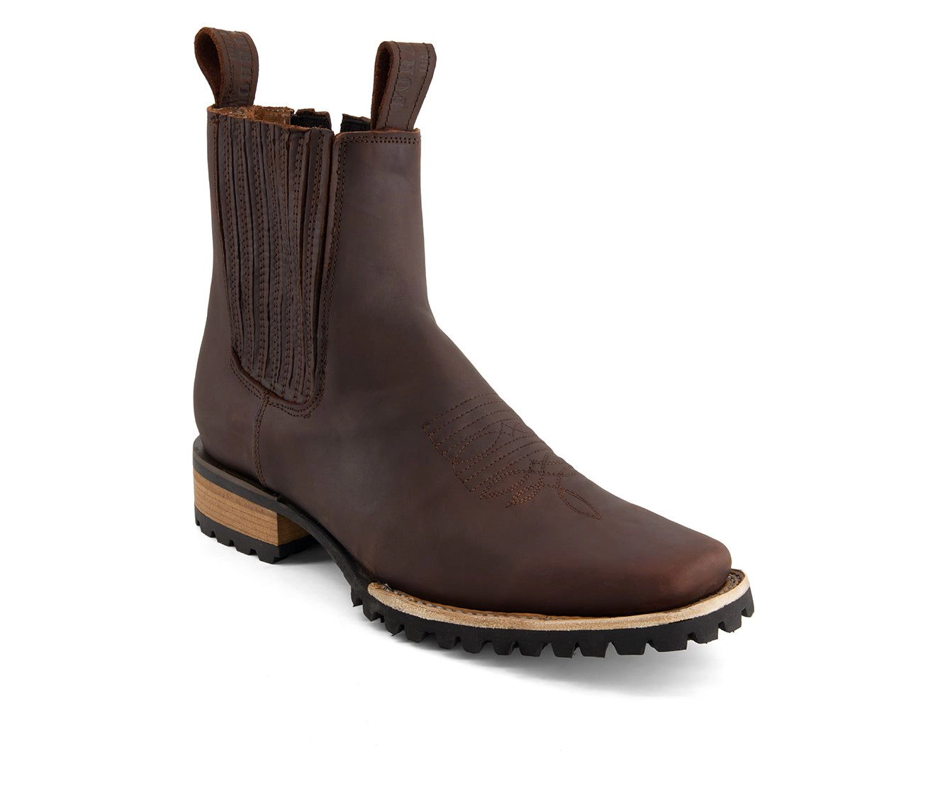 Forastero Mens Leather Chelsea Boots With Side Zipper
