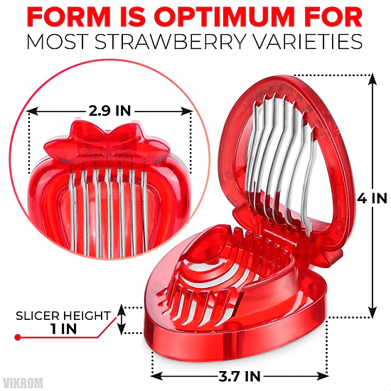 Giantpower Strawberry Slicer Kitchen Gadget Fruit Cutter, Color: Red ...