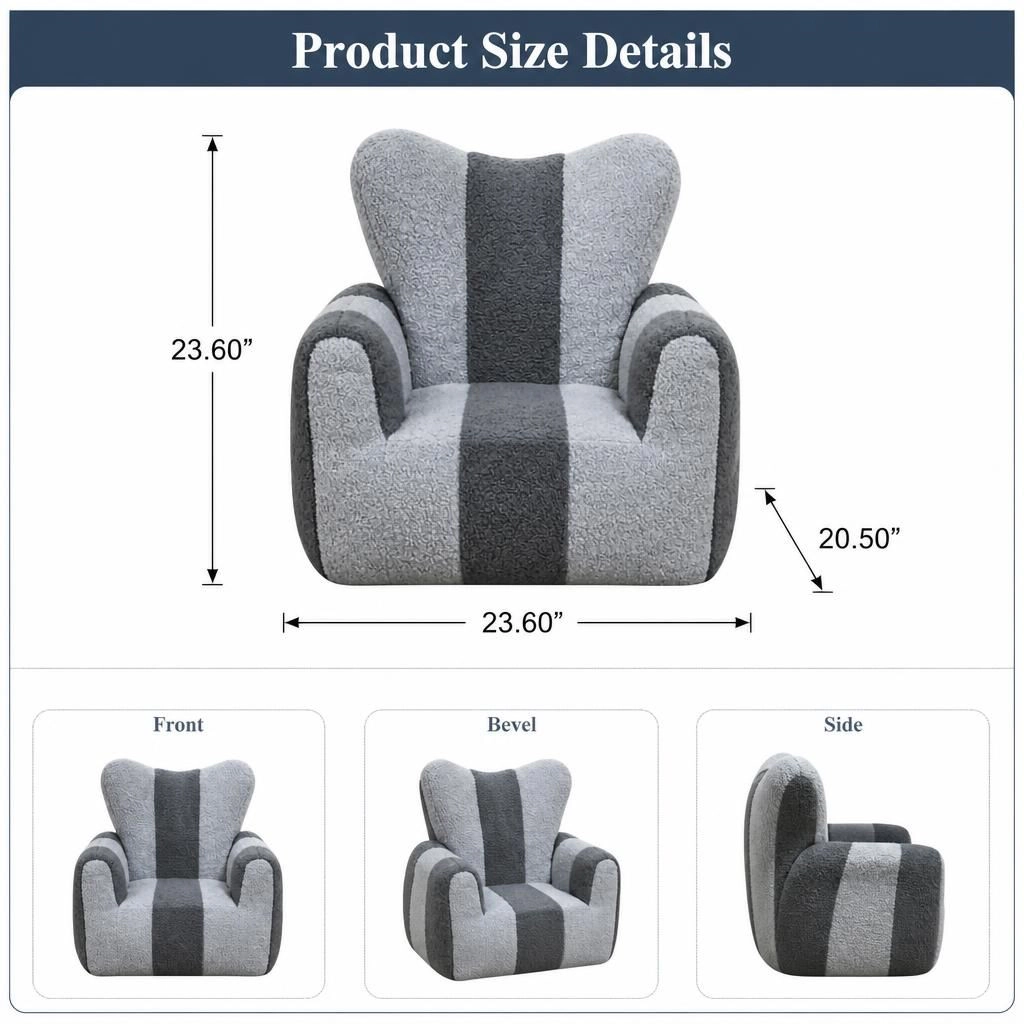 GOODSILO Soft Teddy Fabric Compact Bean Bag Chair