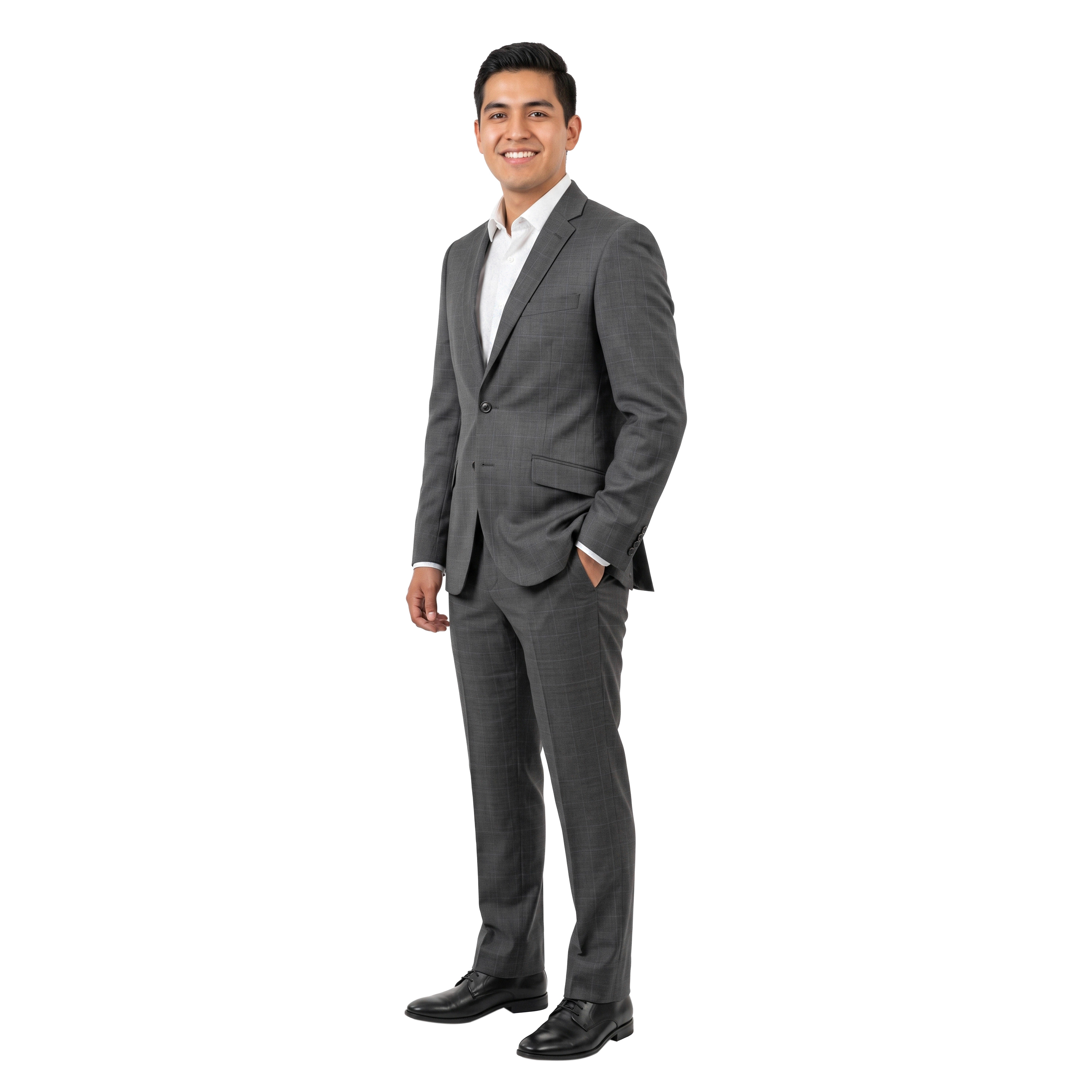Tazzio Mens Thin Subtle Windowpane 2 Piece Suit Set