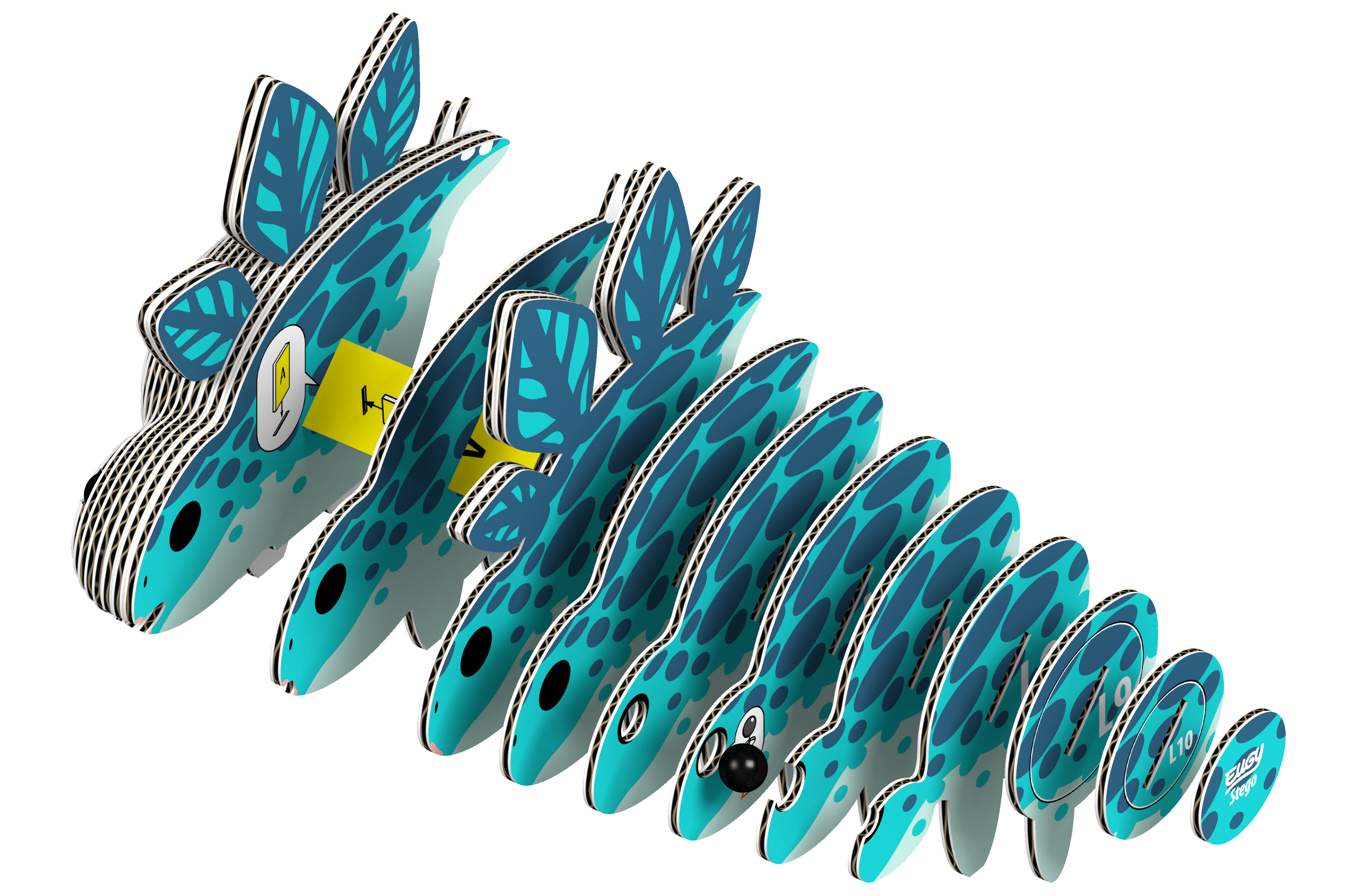 EUGY Stegosaurus 3D Puzzle - contains 25 puzzle pieces