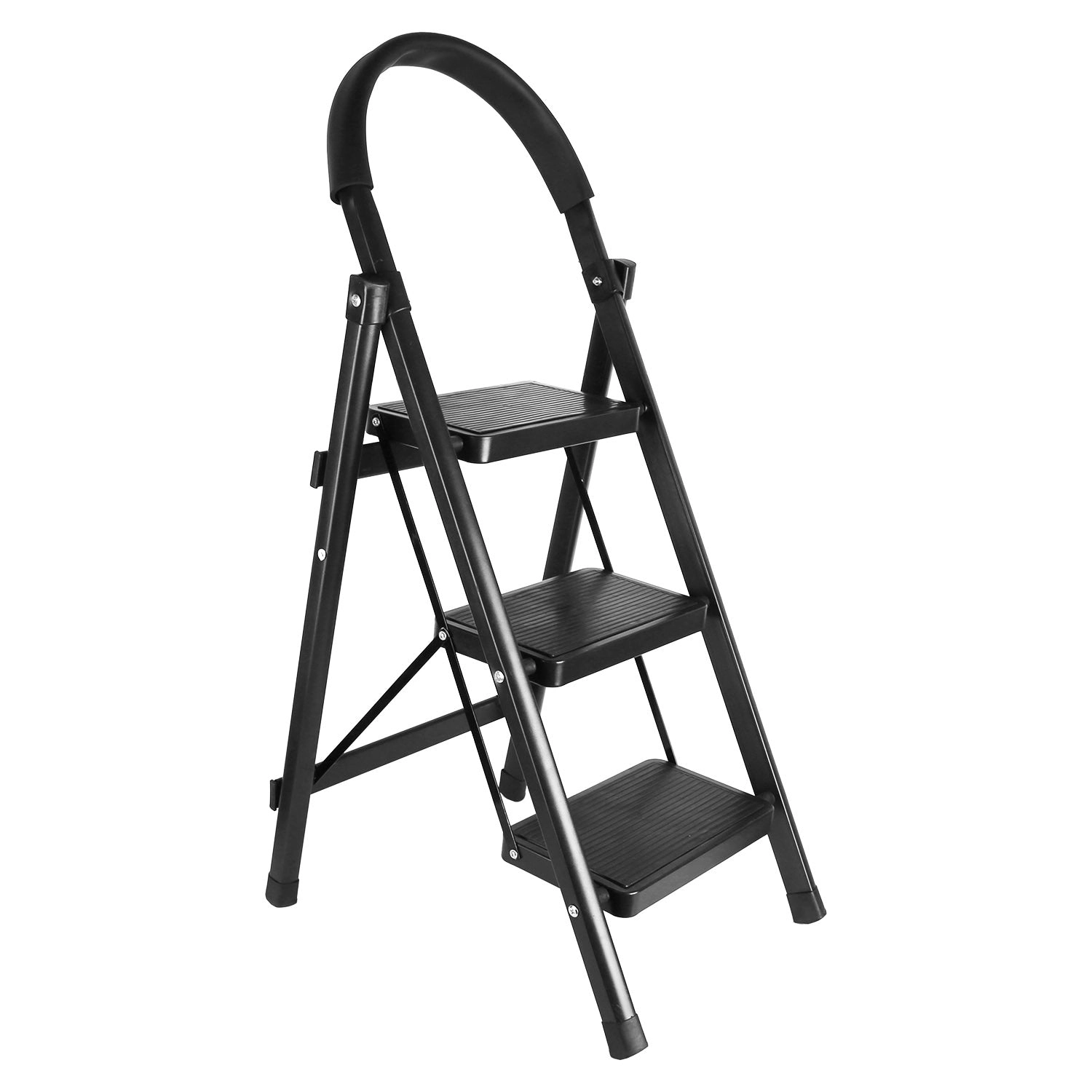 GBruno 3-Step Foldable Ladder With Anti-Slip Pedal