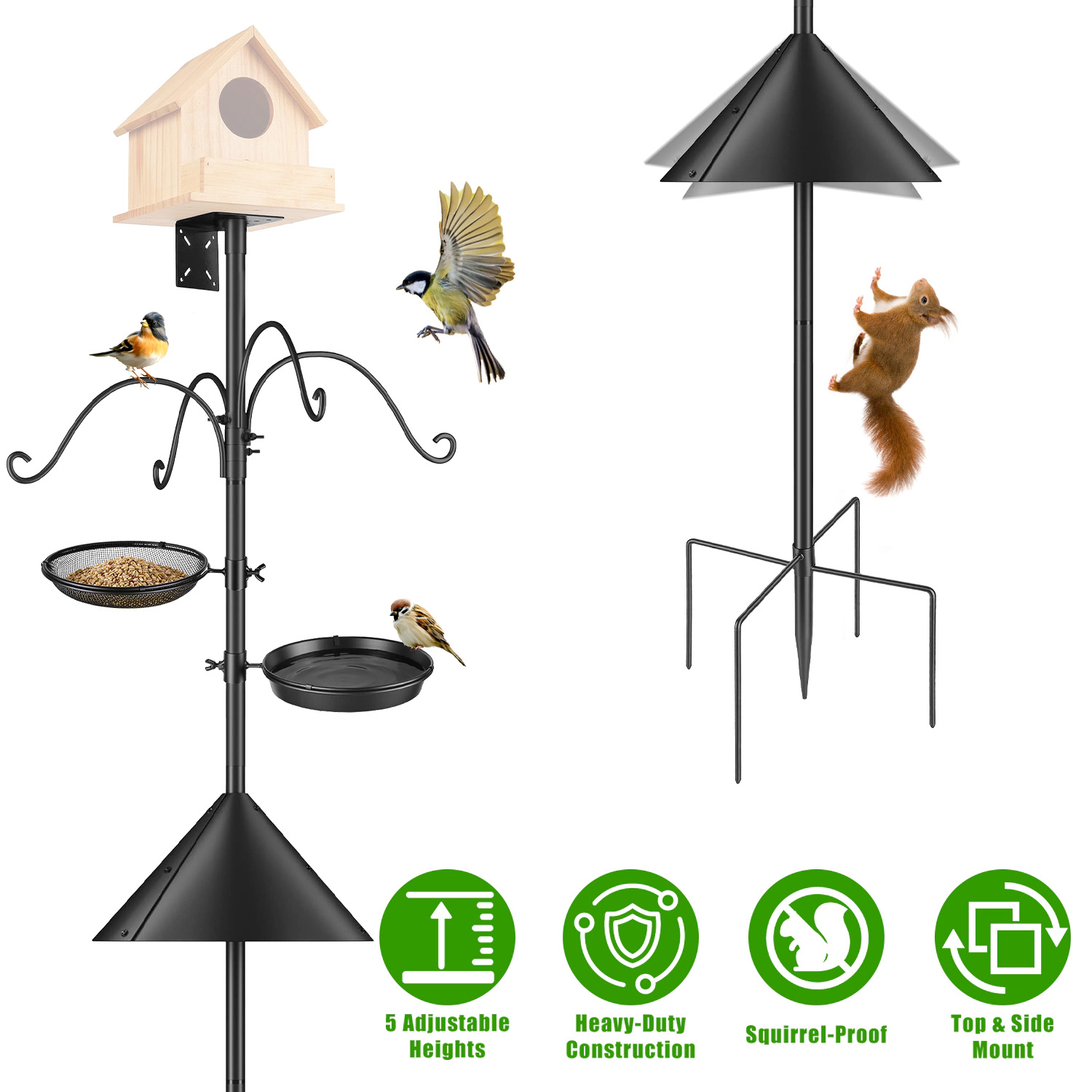 GBruno Heavy-Duty Bird Feeder Pole Station