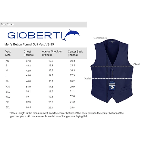 Gioberti Men's Formal Suit Vest