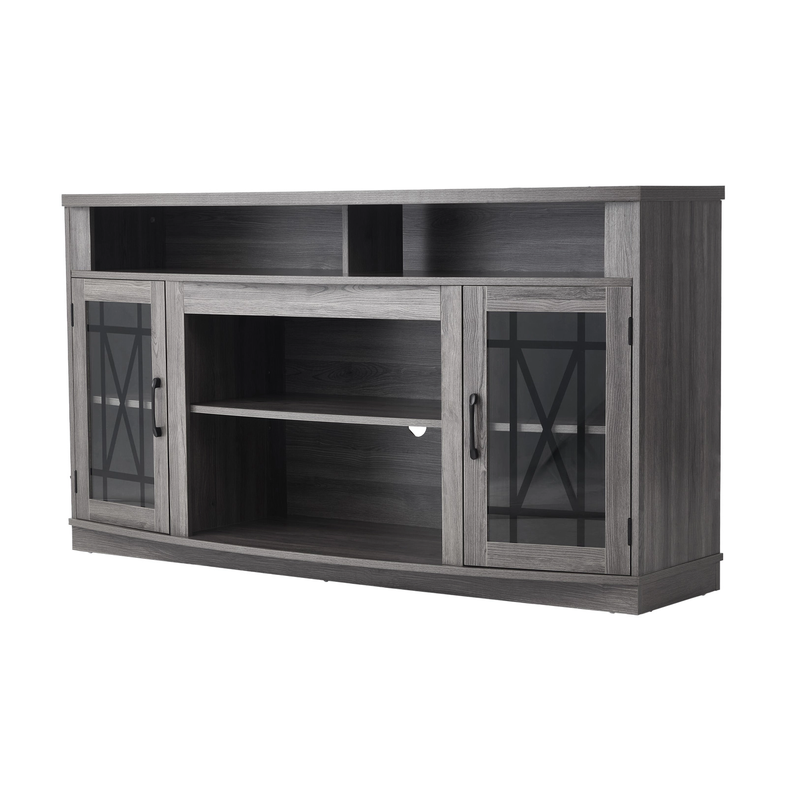 HONGGE TV Stand for TVs up to 65 Inch, Entertainment Center with Light Strip