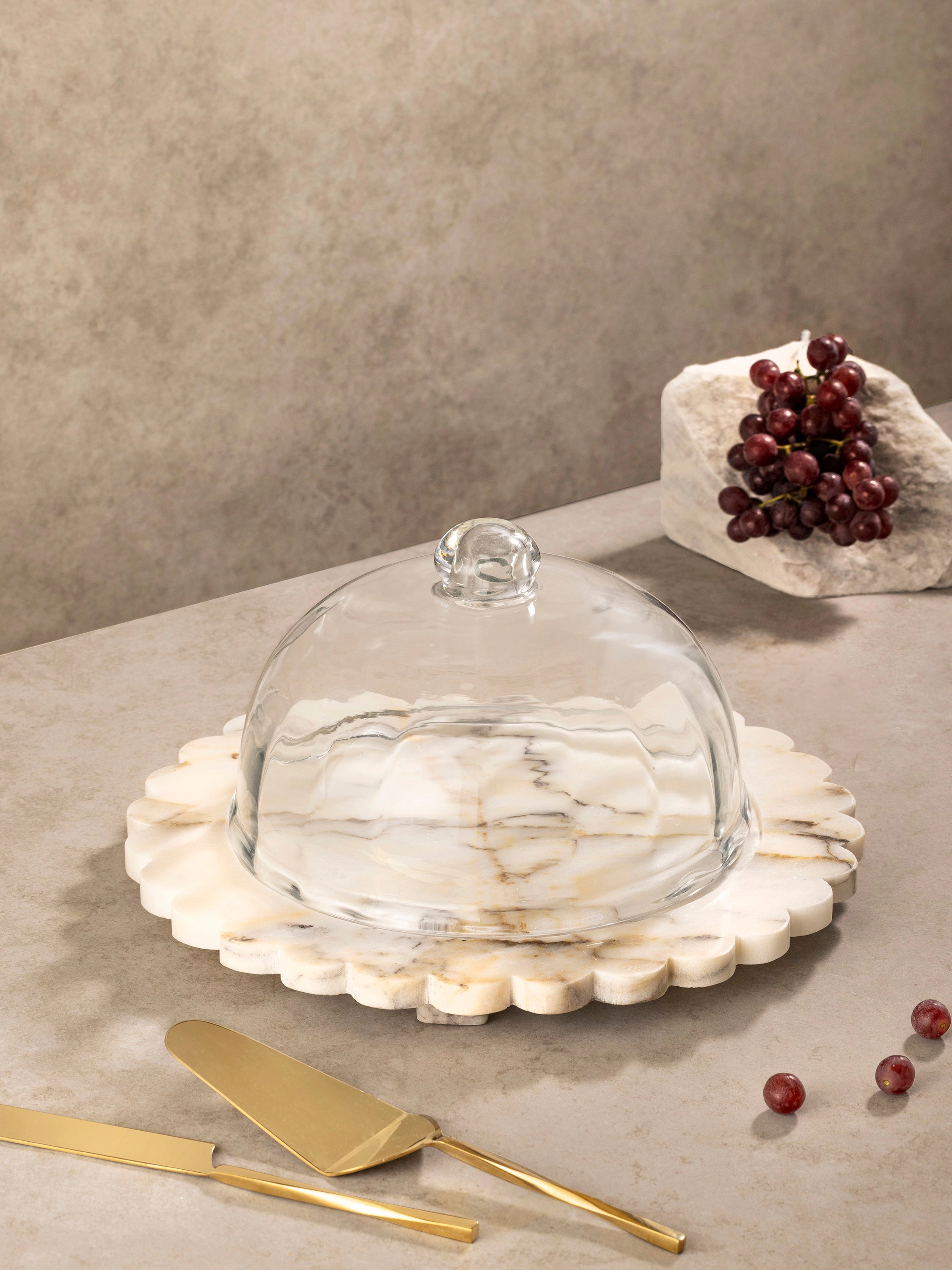 GAURI KOHLI Kismet Serving Board with Cloche