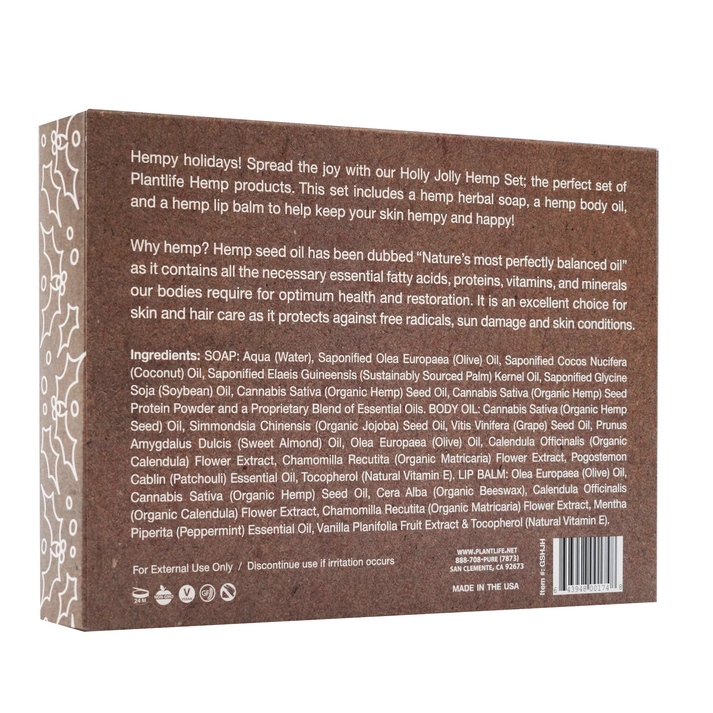 Plantlife Holly Jolly Hemp Body Care Gift Set