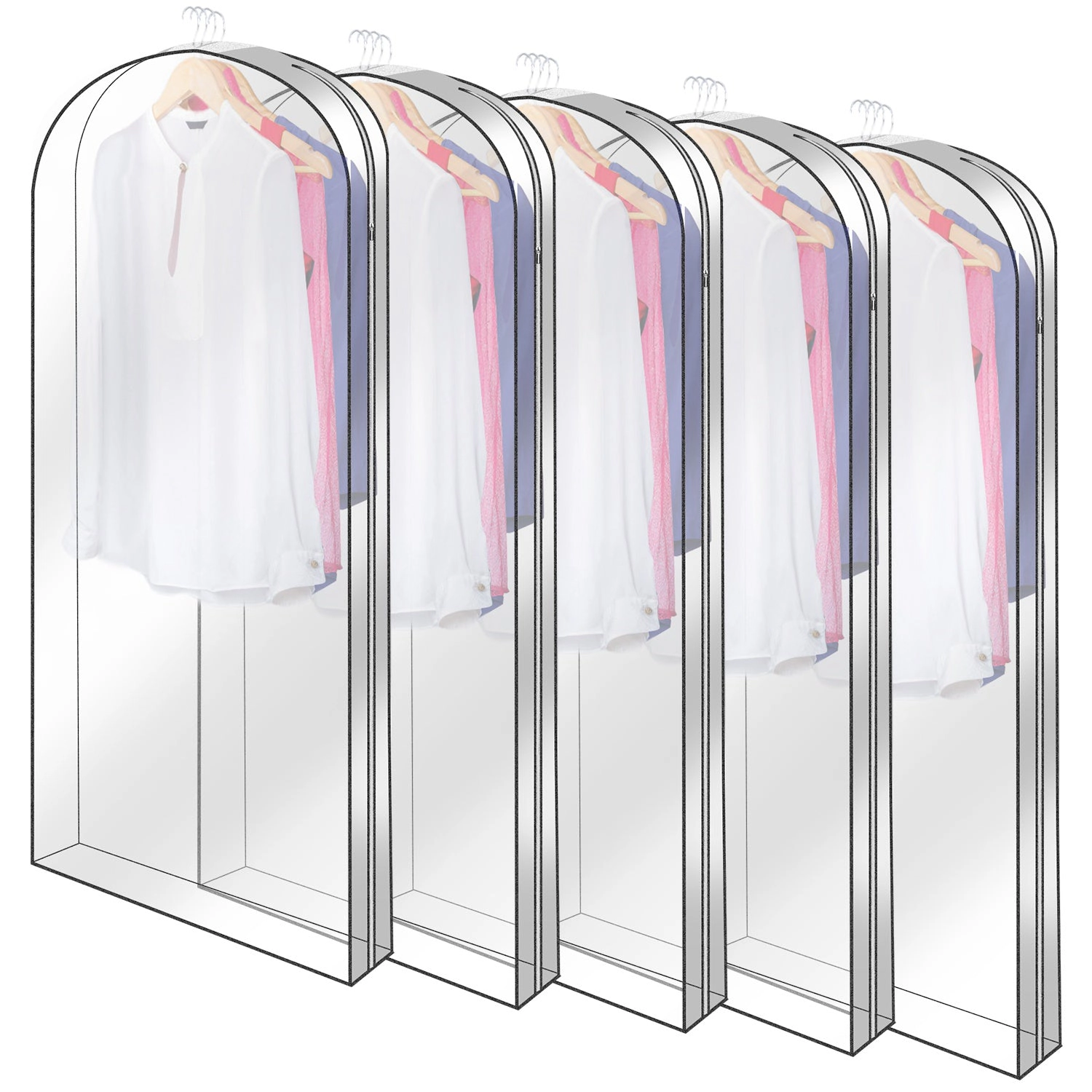 GBruno 5-Piece 60-Inch Garment Bags For Hanging Clothes