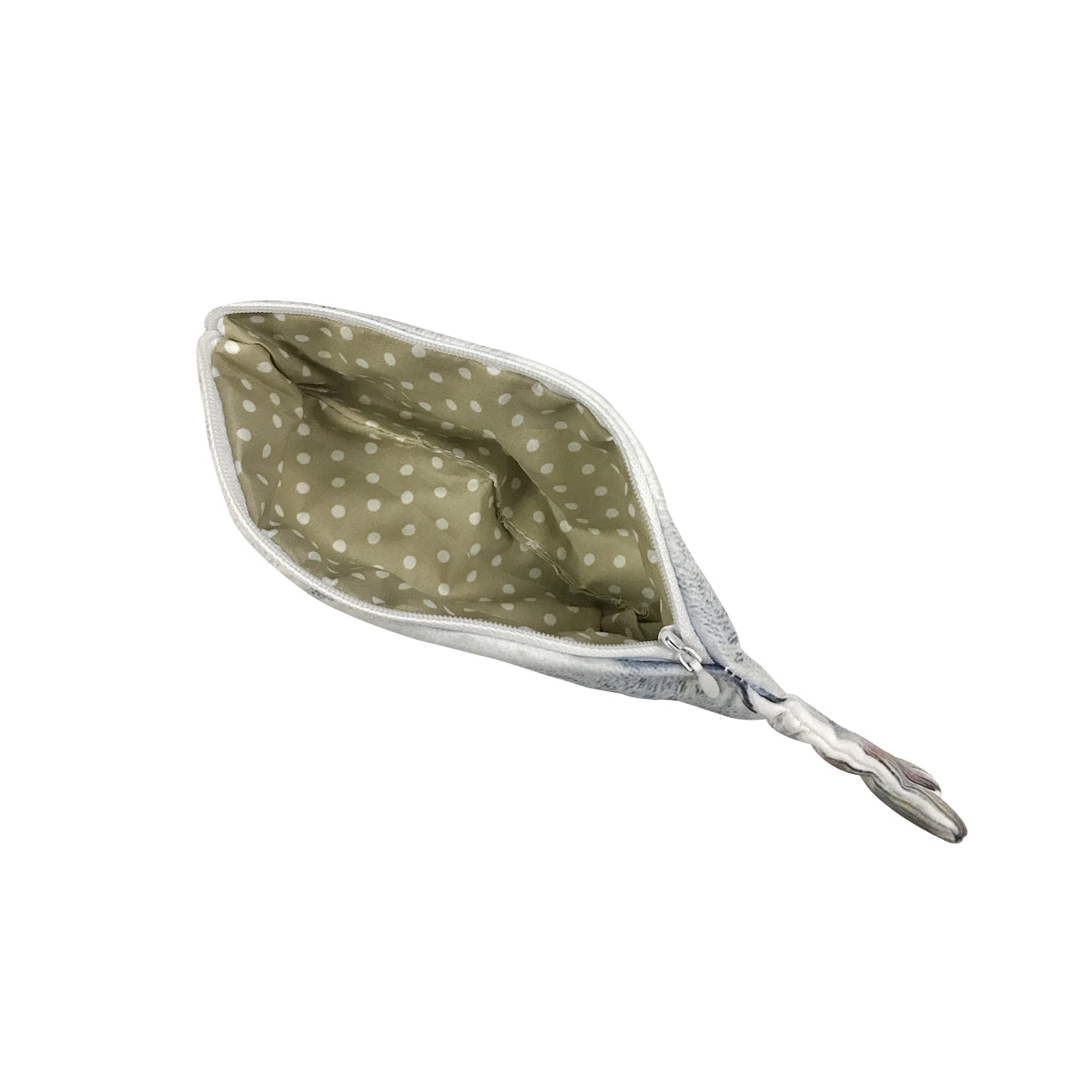 Wrapables Fish-Shaped Zipper Pencil Pouch, Silver Fish