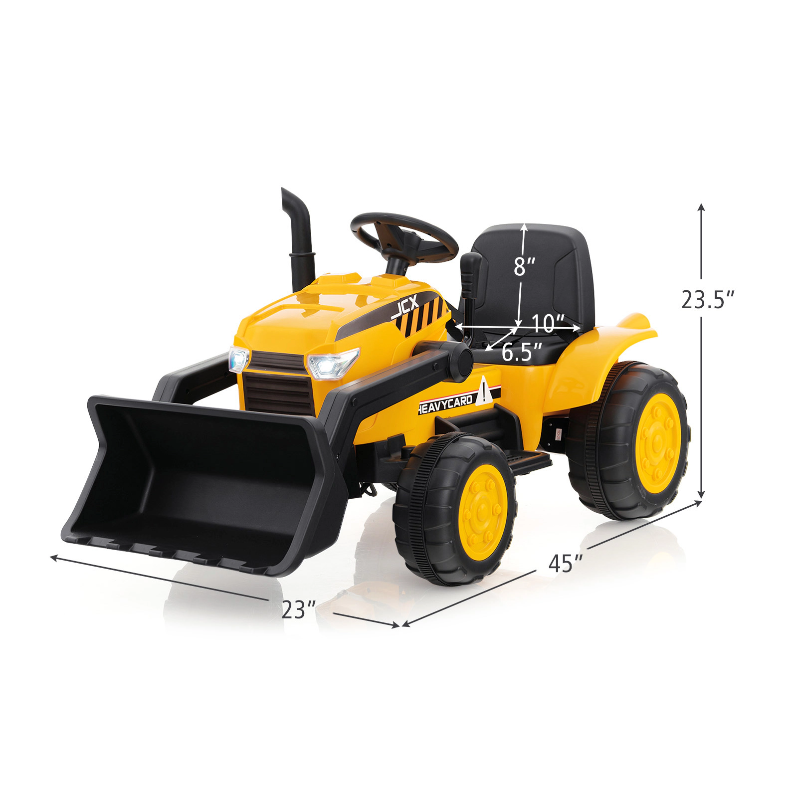12V Ride On Excavator for Kids Adjustable Digging Bucket Parent Remote and LED Headlights Electric Toy Ages 3-8 Yellow