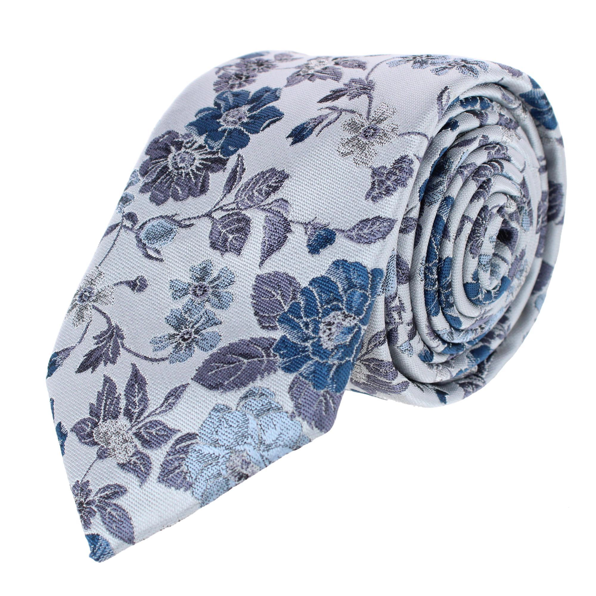 Essentials by Trafalgar Floral and Vine Patterned Necktie Solid Pocket Square Set