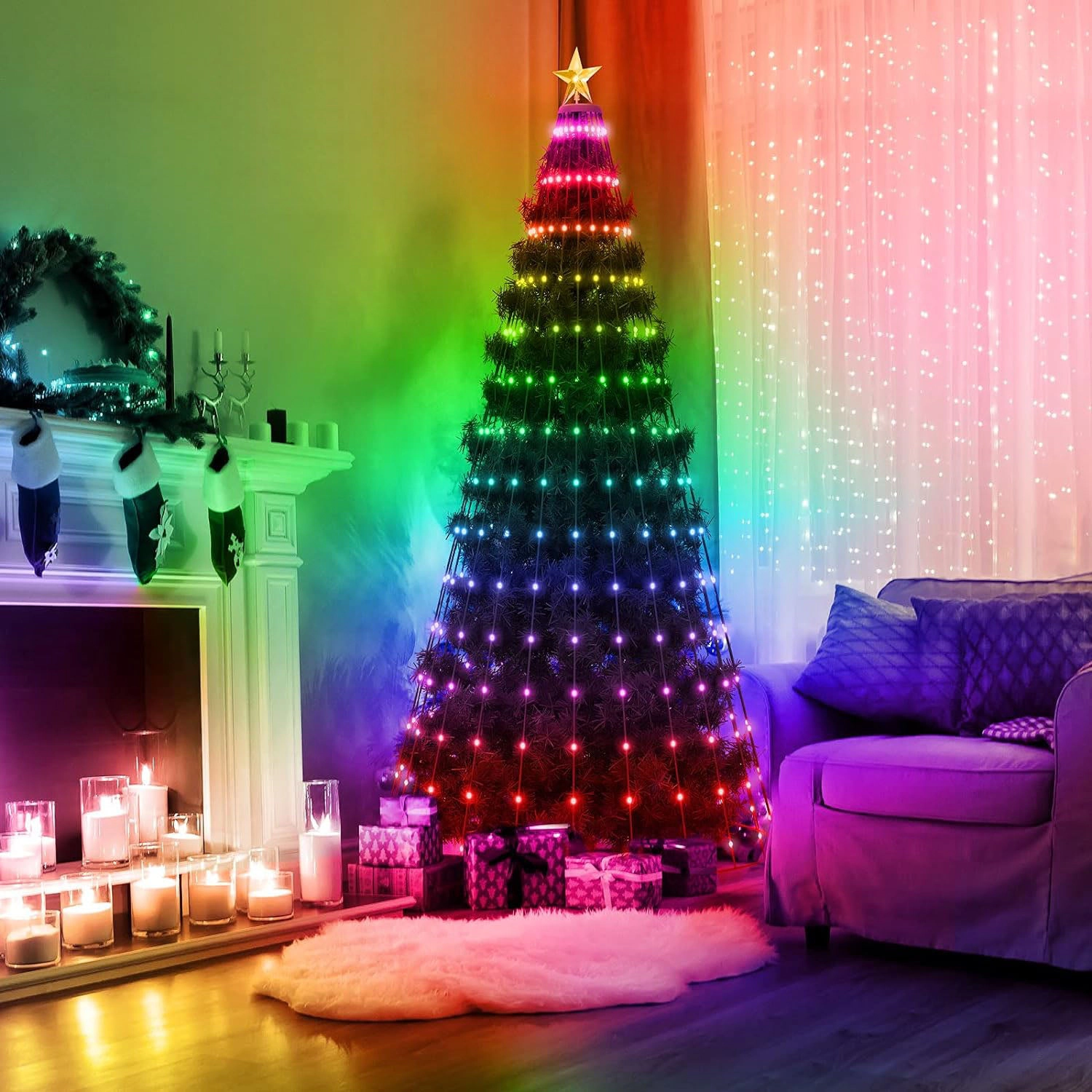 GBruno 4.9ft LED Collapsible Christmas Tree With Remote