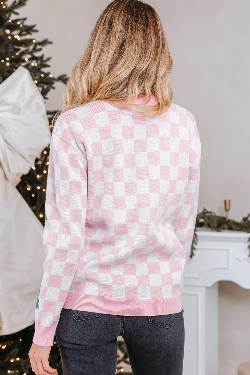 Threaded Pear Women's Ella Tree Pattern Cardigan Sweater