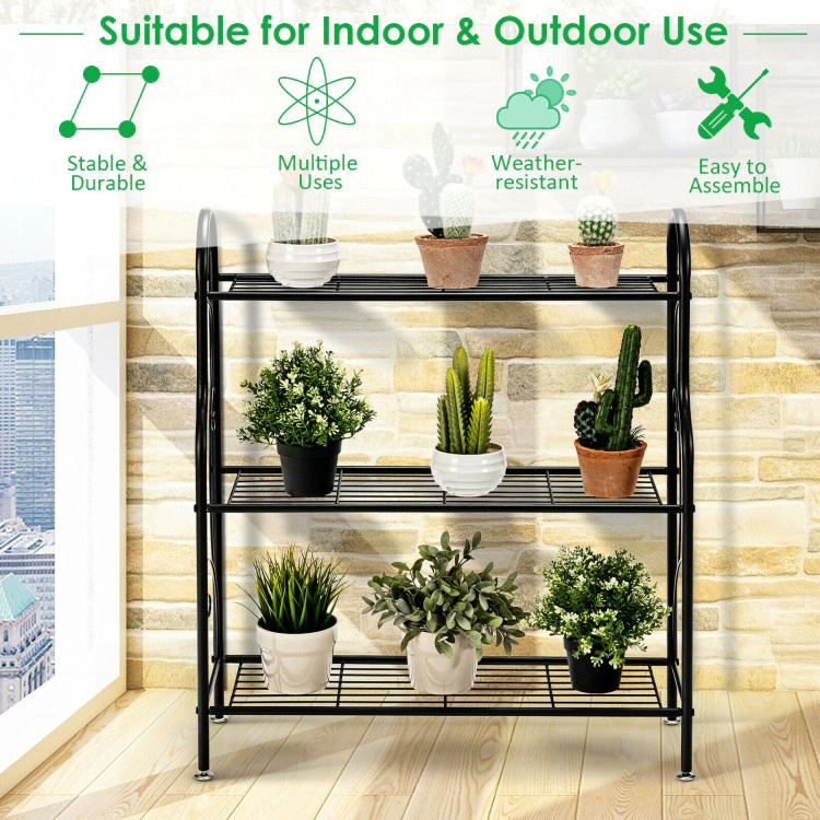 Hivvago Scrollwork Designed Three-Tier Plant Stand