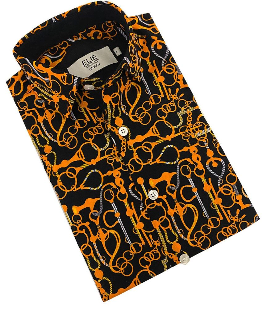 Elie Balleh Boys Slim Fit Geometric Shirt