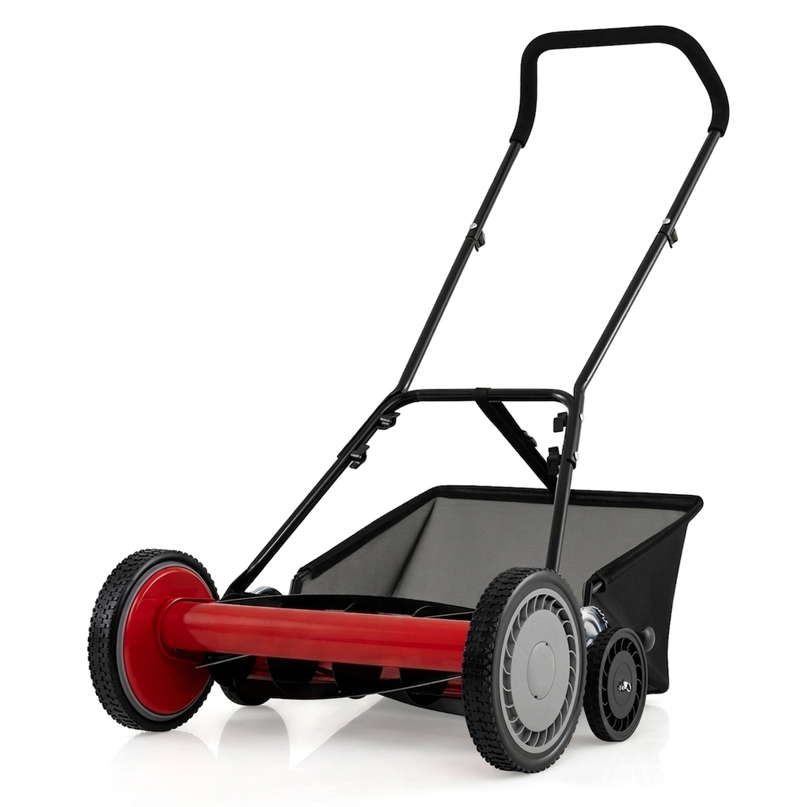 SUGIFT 18 in Push Reel Lawn Mower Red 5 Blade with Removable Grass Catcher