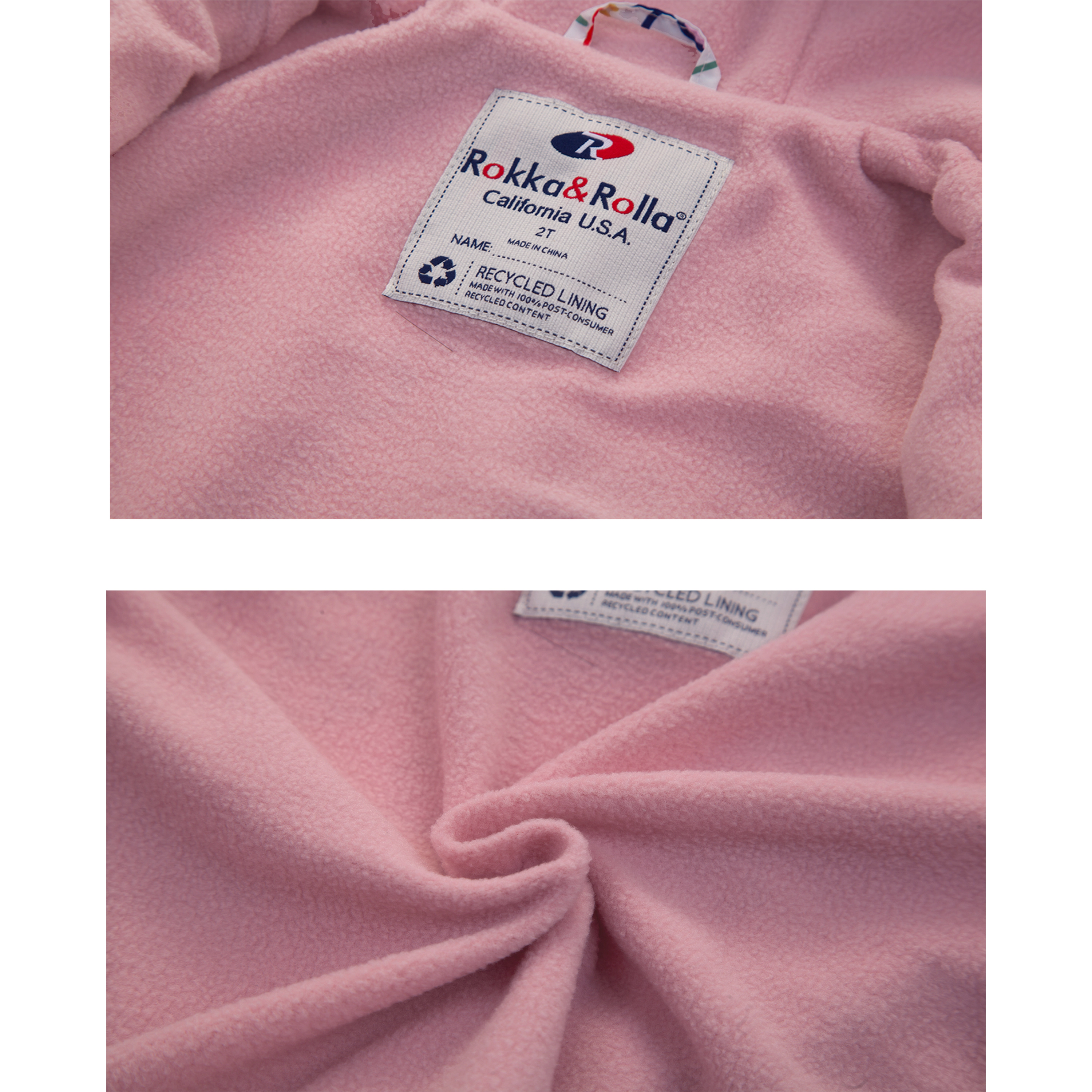 Rokka&Rolla Toddler Girls Fleece-Lined Lightweight Jacket