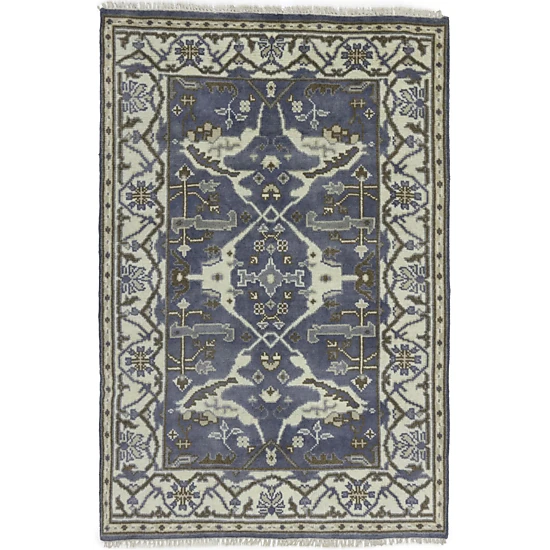 Magic Rugs Purple Gray Floral 4X6 Oushak Oriental Rug