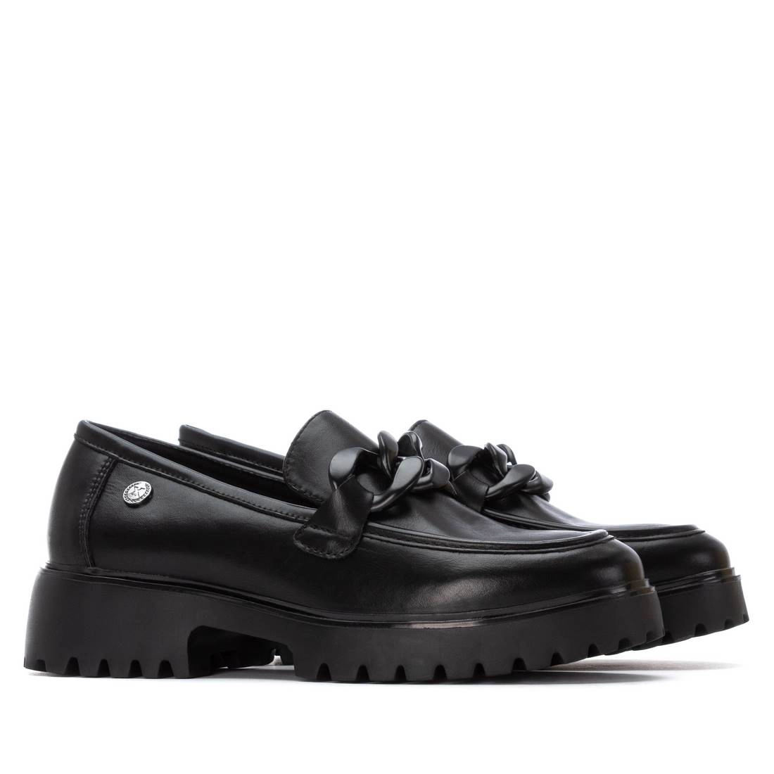 XTI Women's Chunky Heel Moccasins
