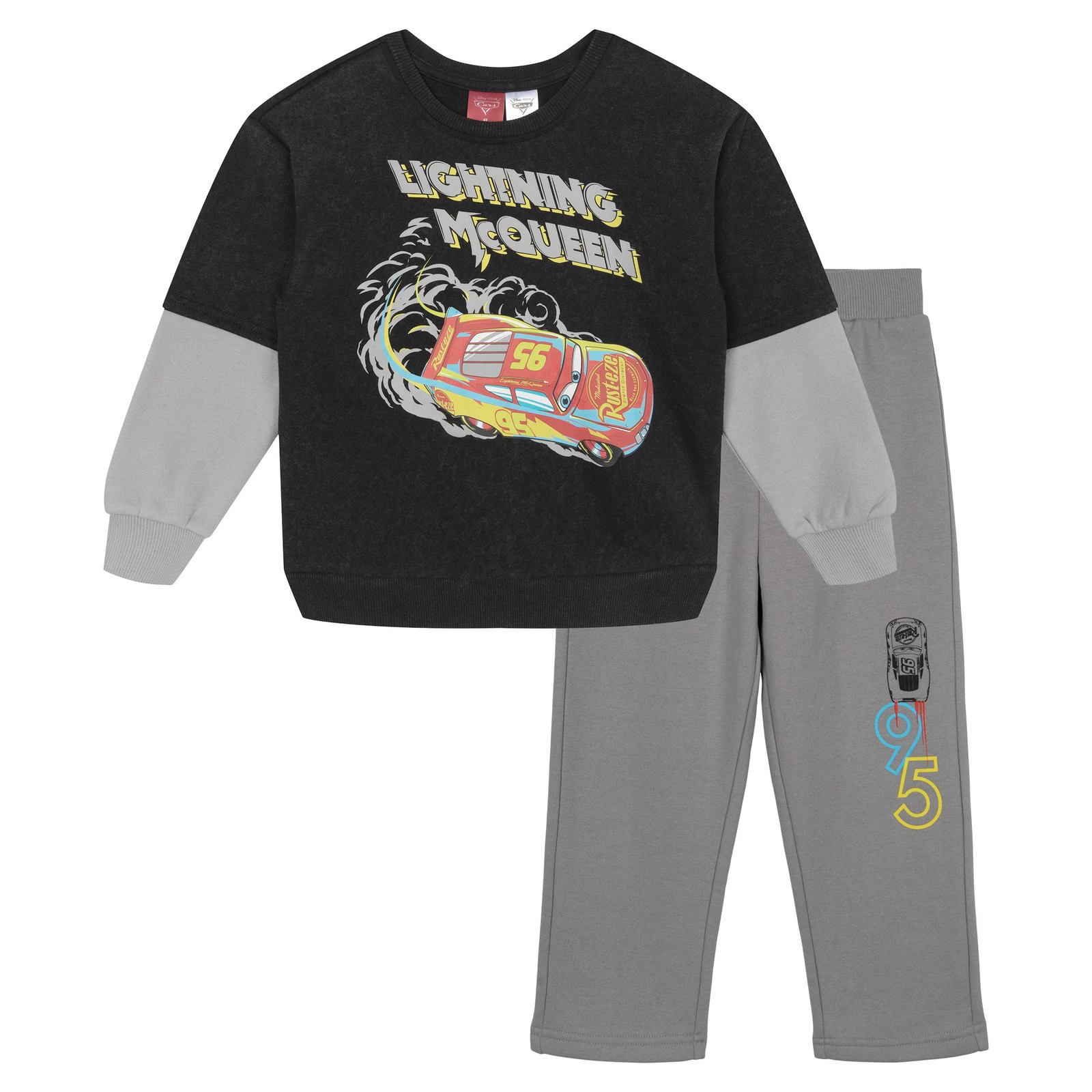 Disney Cars Lightning McQueen Boys' Fleece 2-Piece Sweatshirt and Pants Set