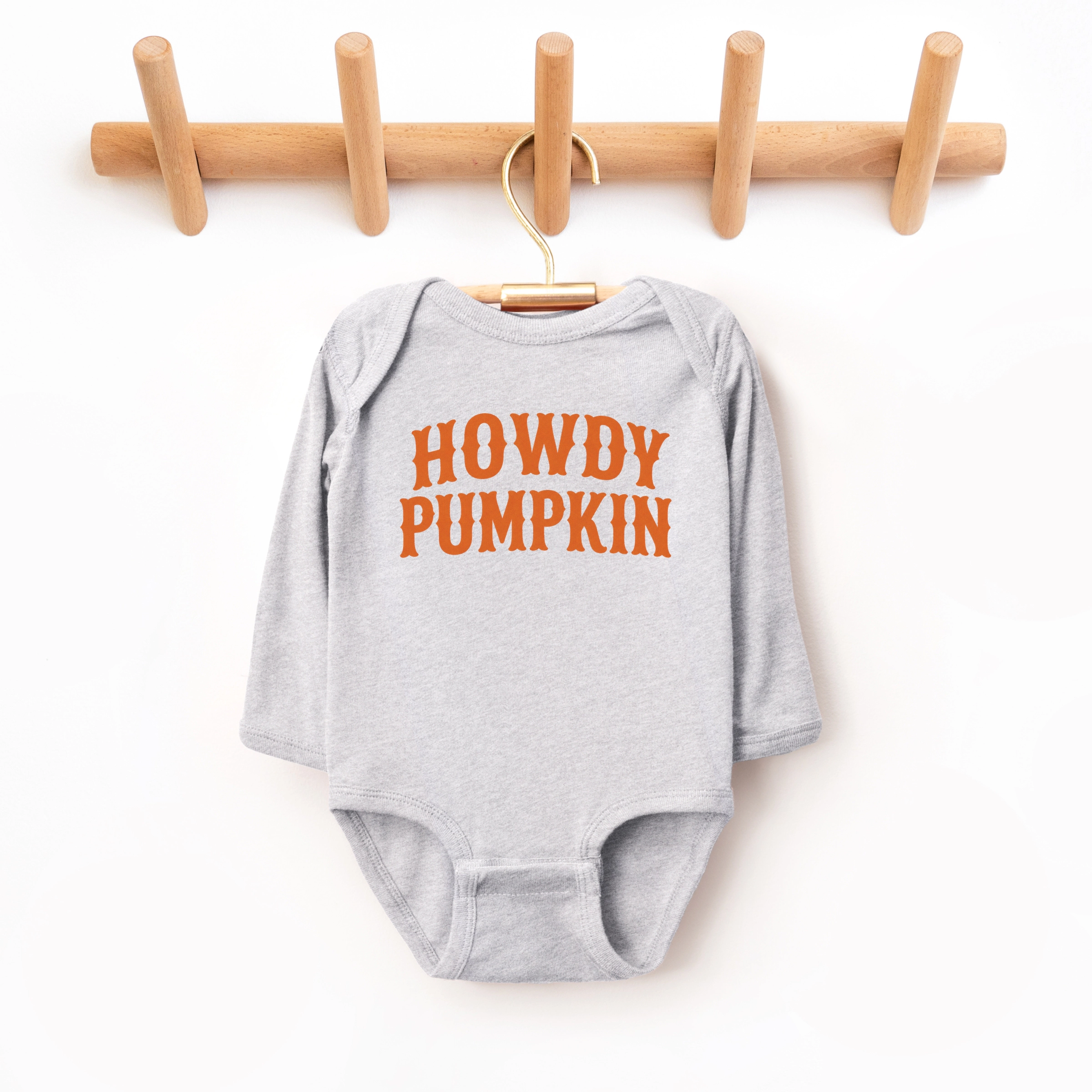 The Juniper Shop - Infant Long Sleeve Bodysuit Howdy Pumpkin Western