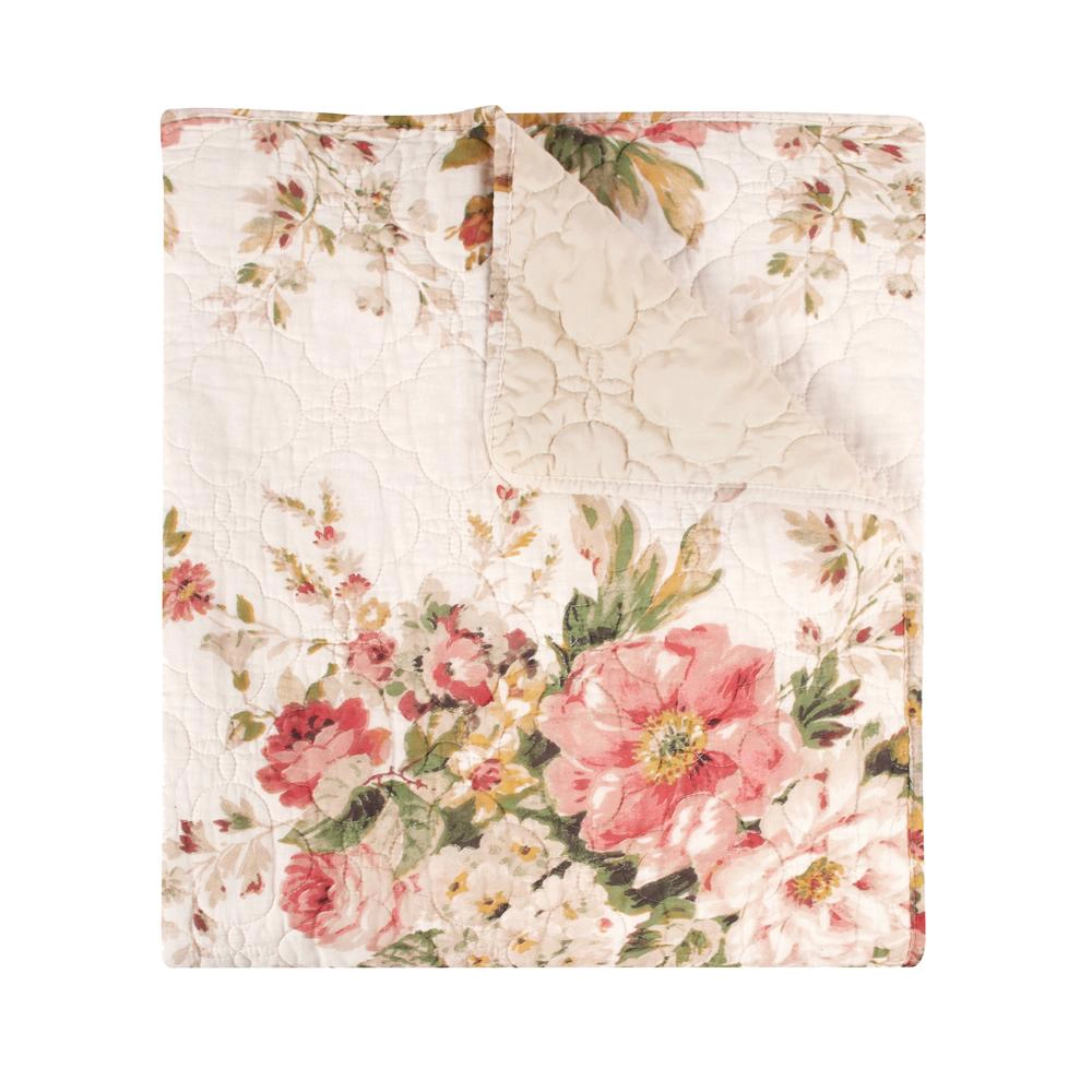Greenland Home Fashions Grace Stunning Floral Design Luxurious Modern Ultimate Comfort Throw Accessory 50"x60" Buttercup