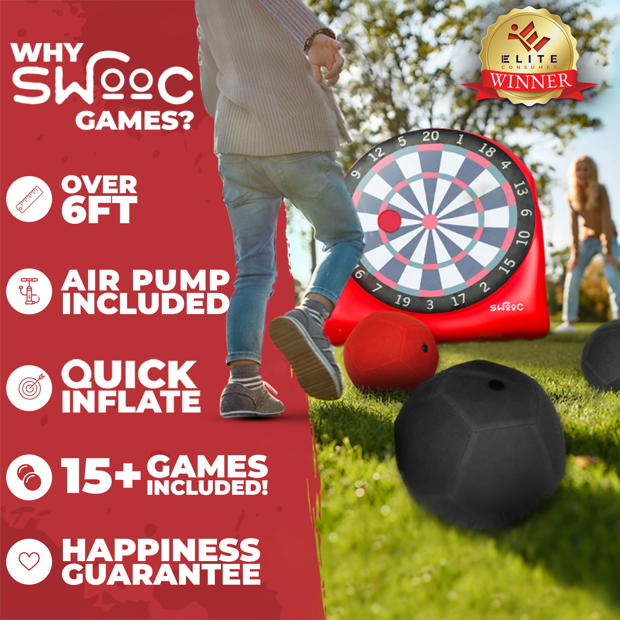 Swooc Games | Premium Giant Kick Darts Game