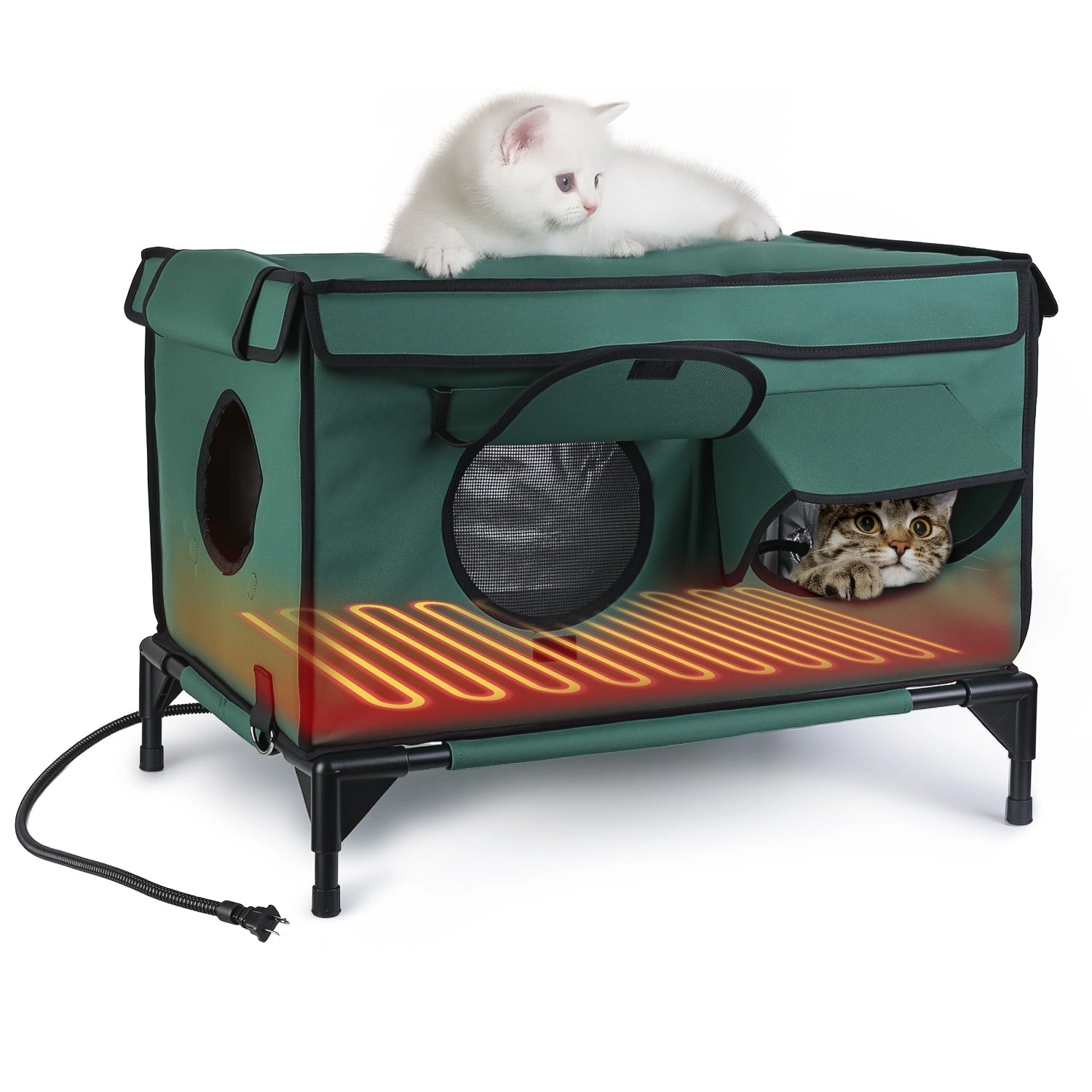GBruno Waterproof Heated Cat House Outdoor Shelter