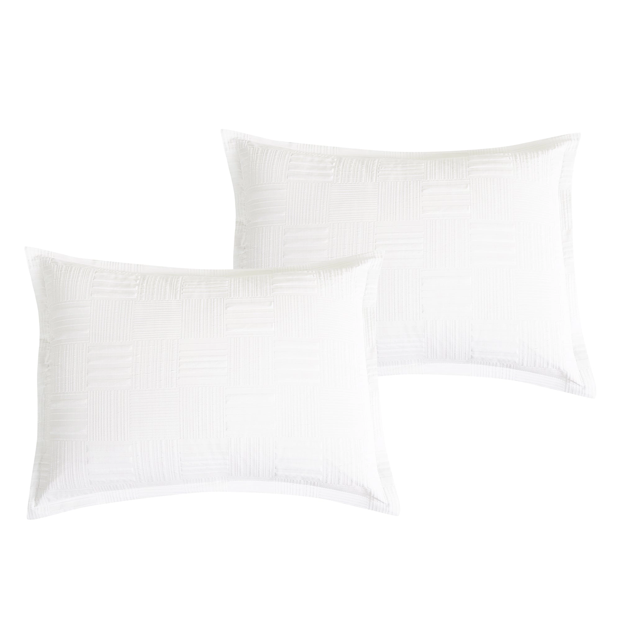 MarCielo 5 Pieces White Geometric Jacquard Comforter Set,Luxurious Breathable Bedding Set