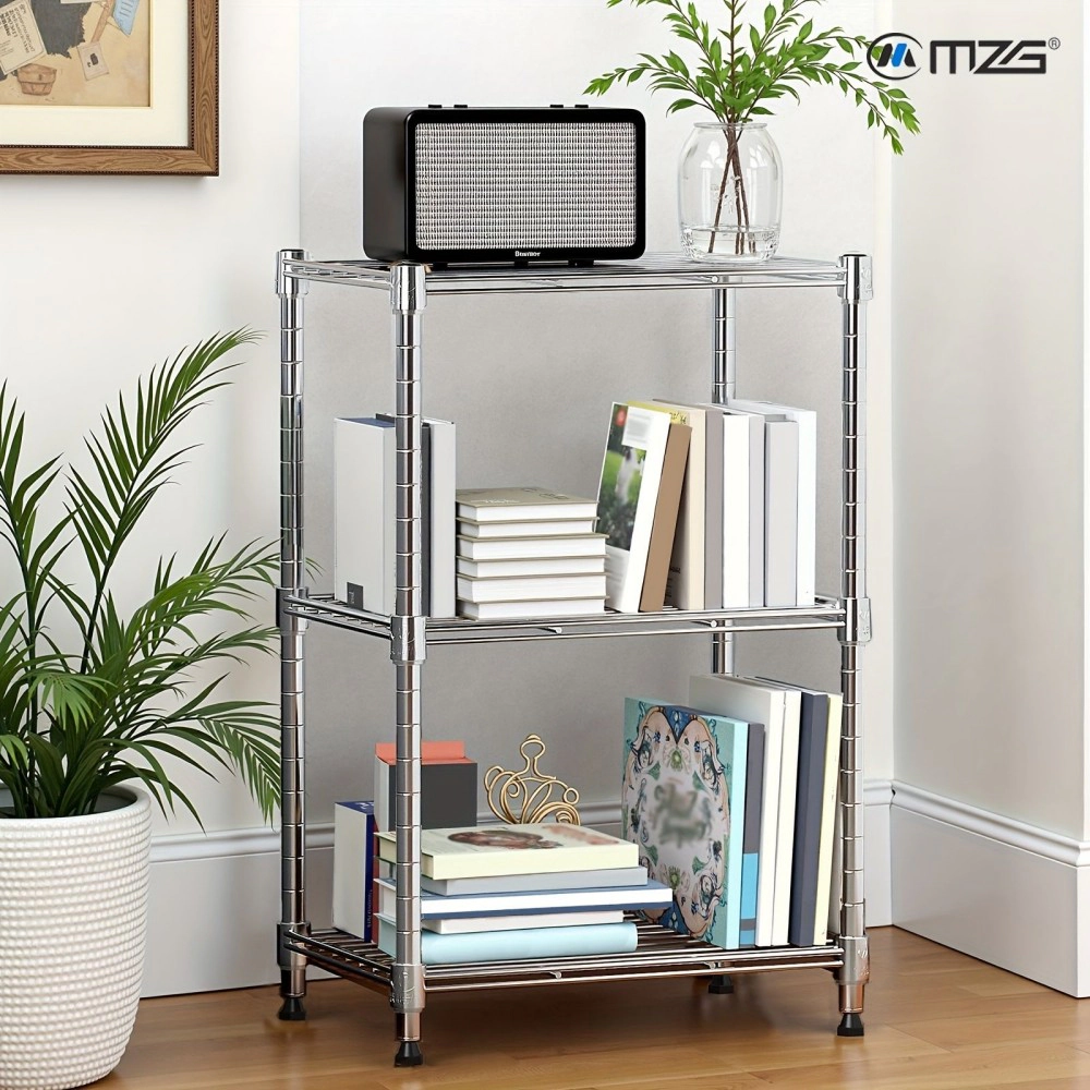 Flynama 3 Tier Utility Wire Shelving 450 lbs Steel Organizer Rack for Home Kitchen and Office in Chrome