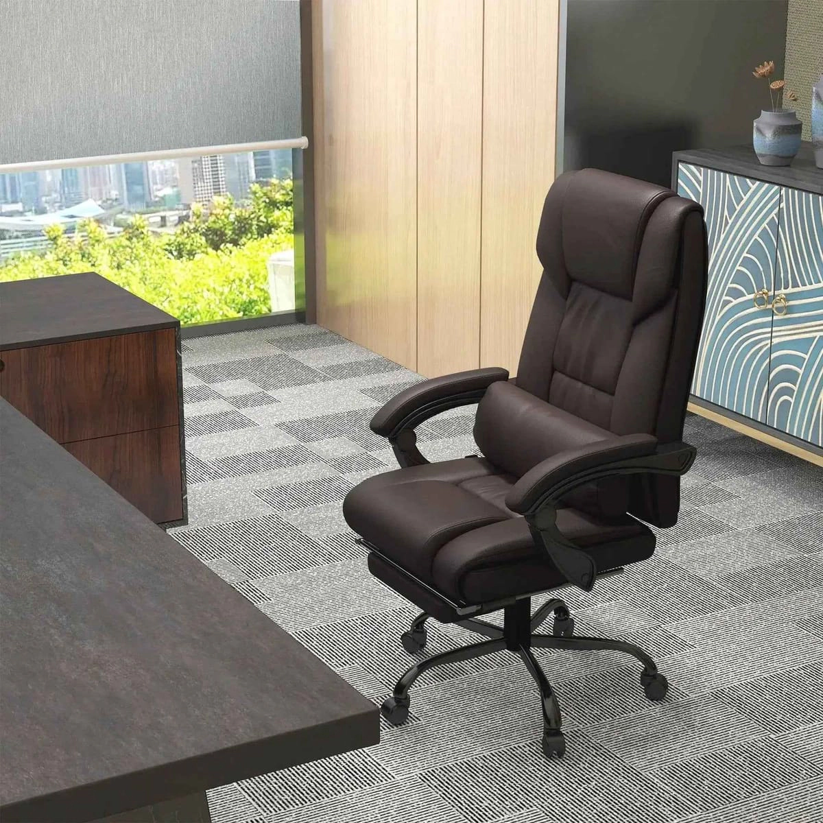 Platinum-Level Office Chairs Ergonomic Massage Office Chair with Heated Lumbar Support & Footrest