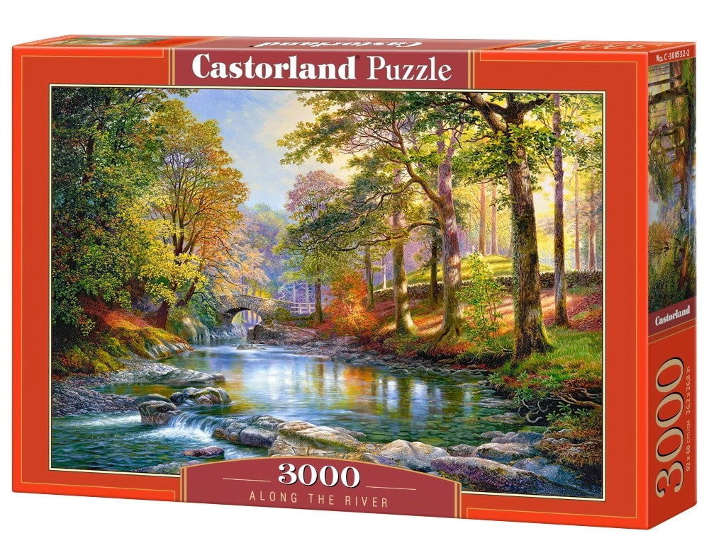 CASTORLAND 3000 Piece Jigsaw Puzzles, Along the River, Forest stream, Relaxing scene, Nature puzzle, C-300532-2