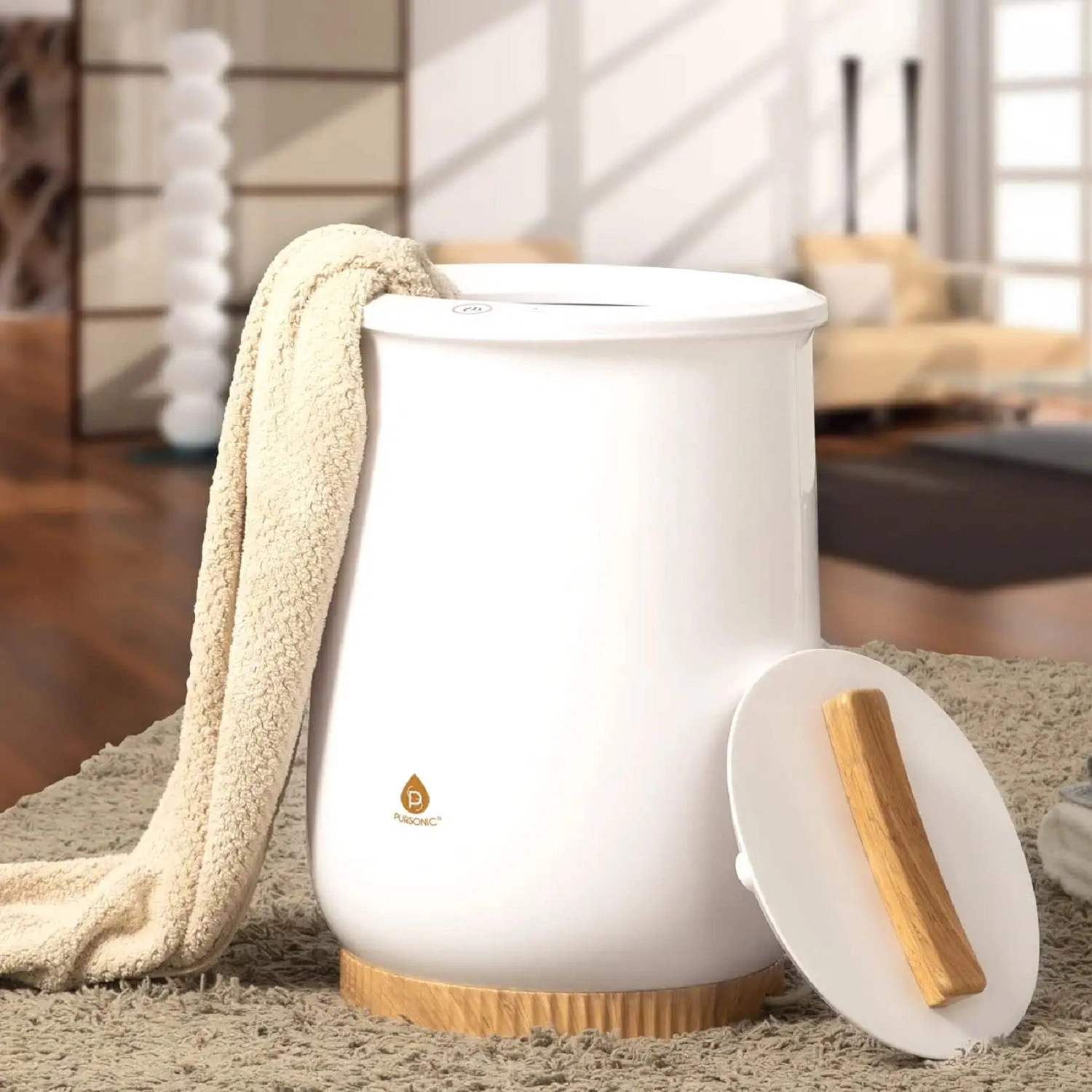 Pursonic Unisex Luxury Heated Towel & Blanket Warmer Bucket Style Spa Warmer