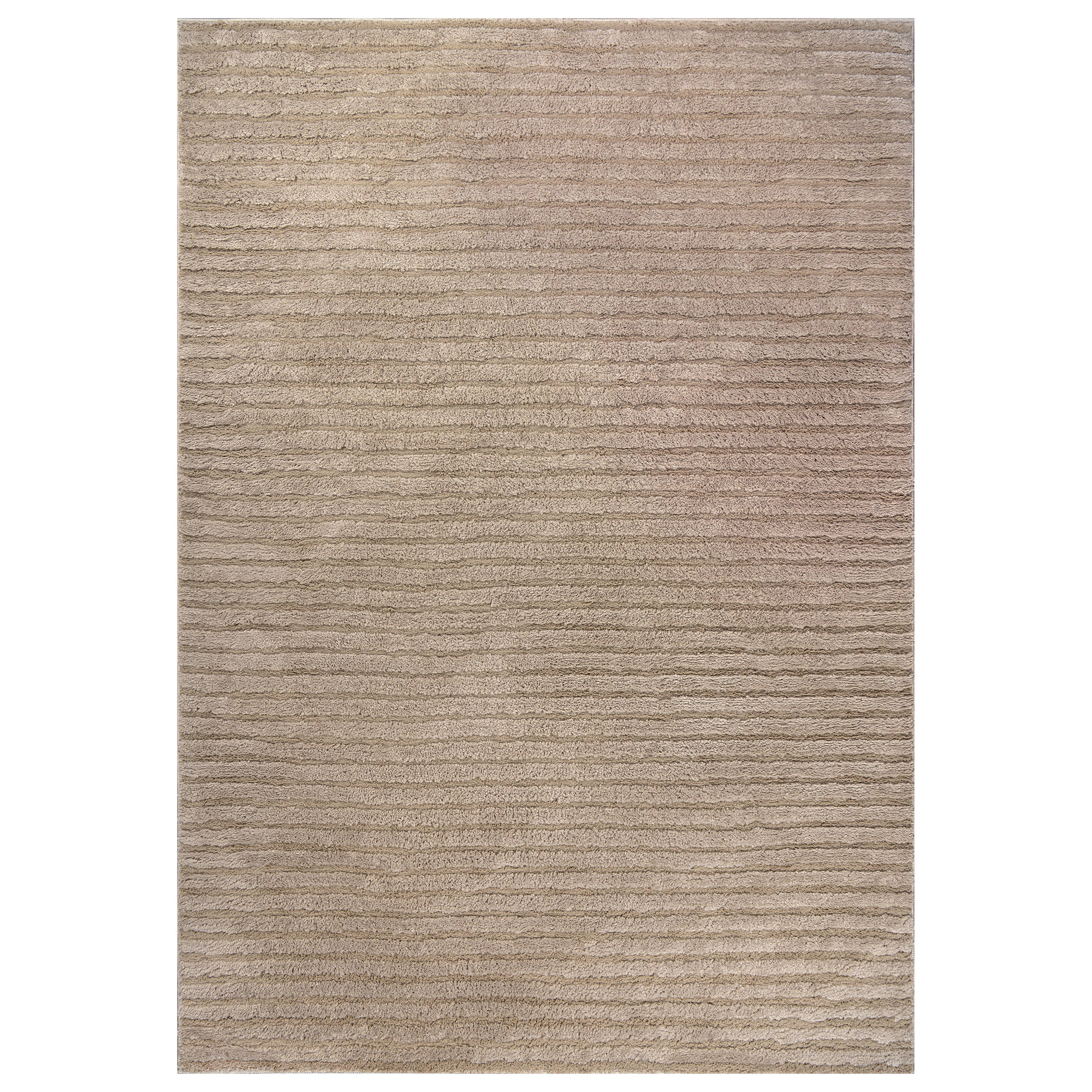 World Rug Gallery Horizontal Stripe Soft Shag High-Low Indoor Area
