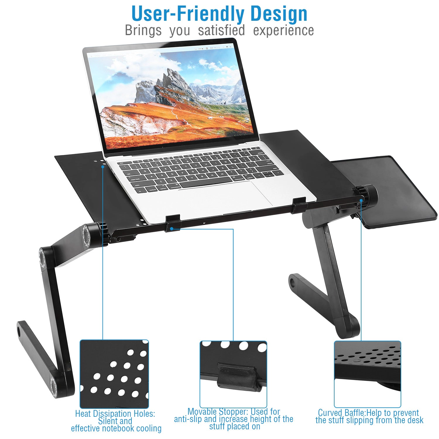 GBruno Aluminum Alloy Foldable Laptop Table With Mouse