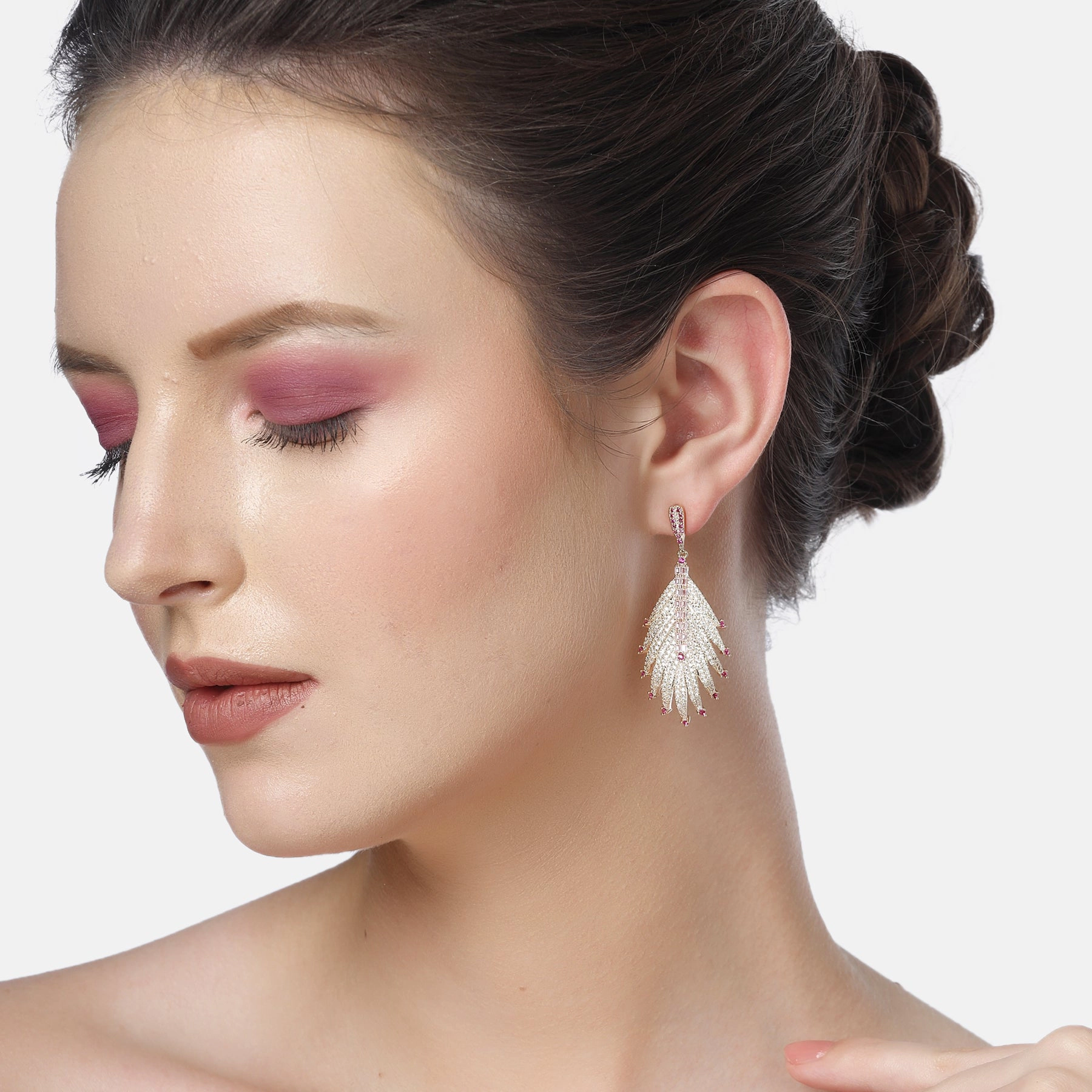 AGP PARIS Womens Diva Leaves Drop Earrings