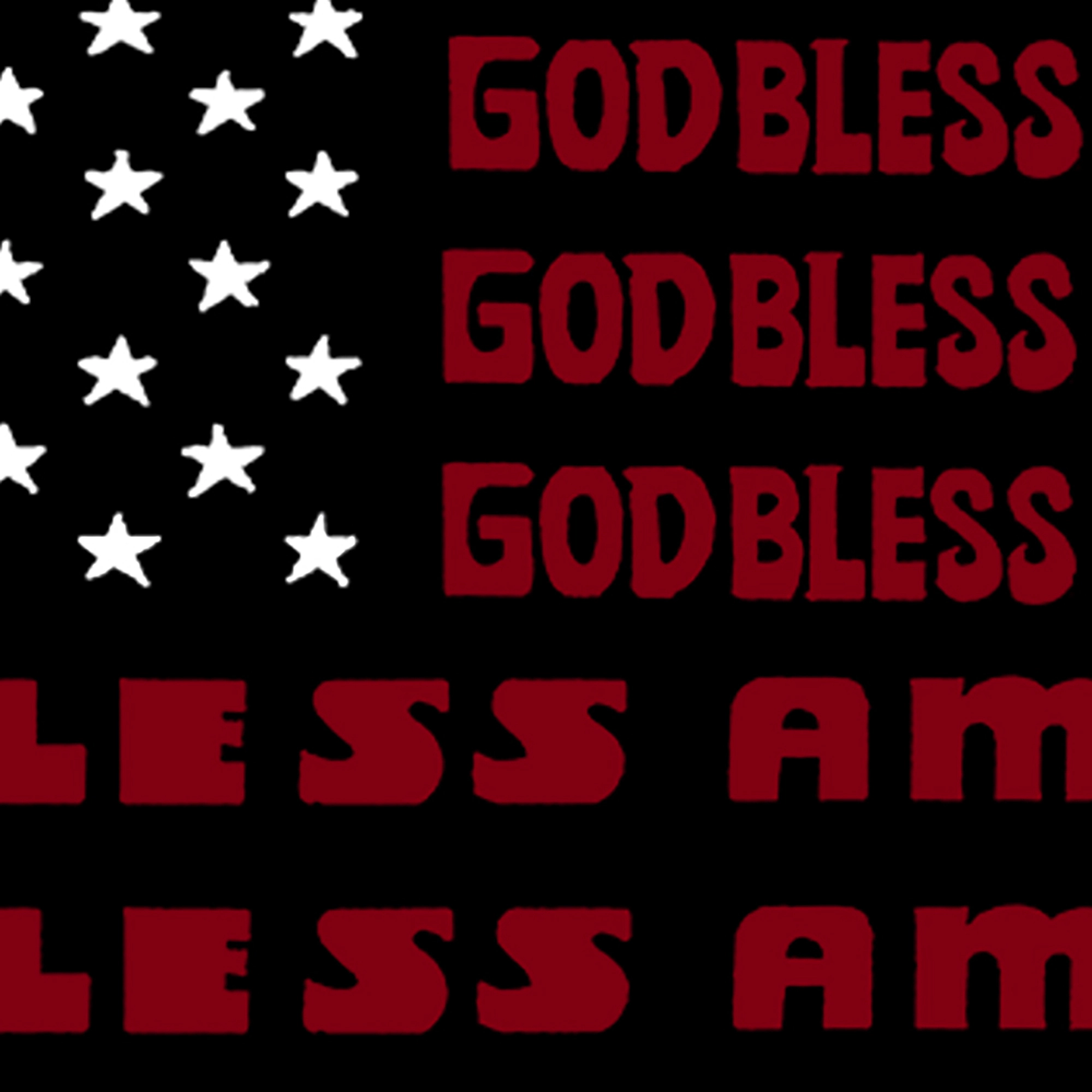 LA Pop Art Men's God Bless America Word T-Shirt, 100% Cotton, Crew Neck Short Sleeve, Regular Fit