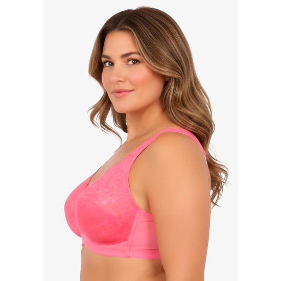 Comfort Choice Women's Plus Size Full Coverage Sling Double Band Lace Bra