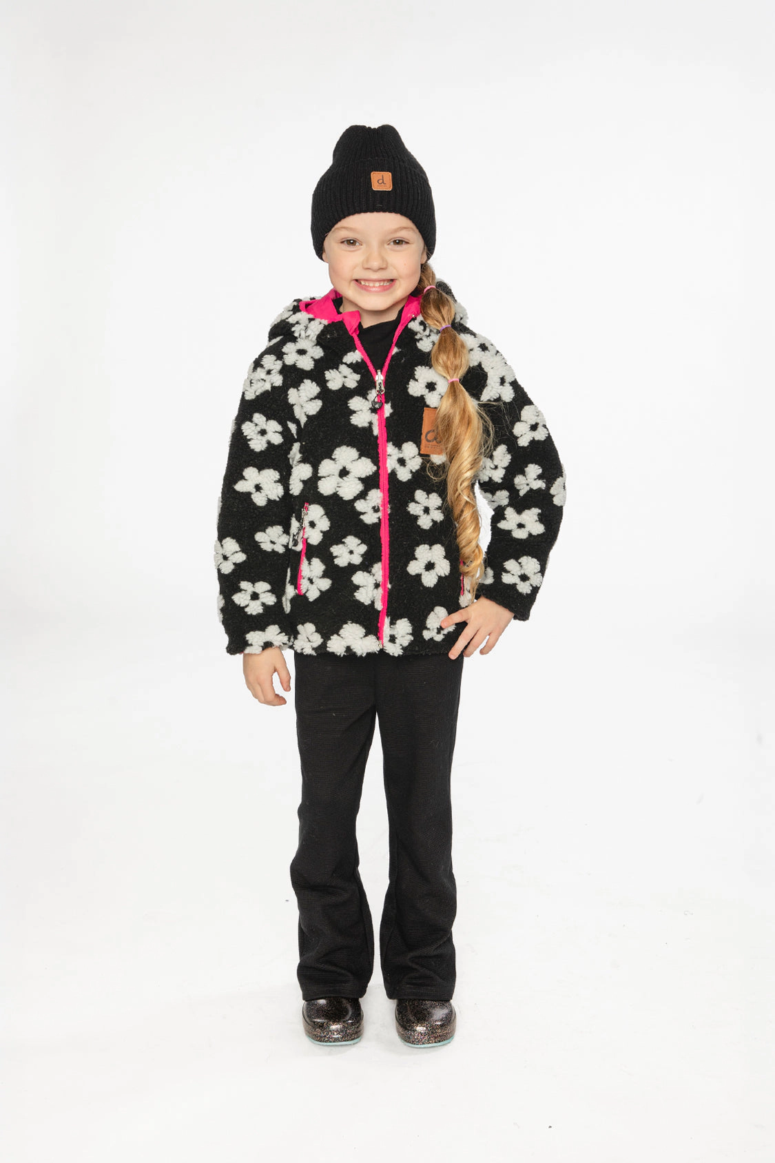 Deux par Girls Floral Print Reversible Mid-Season Jacket