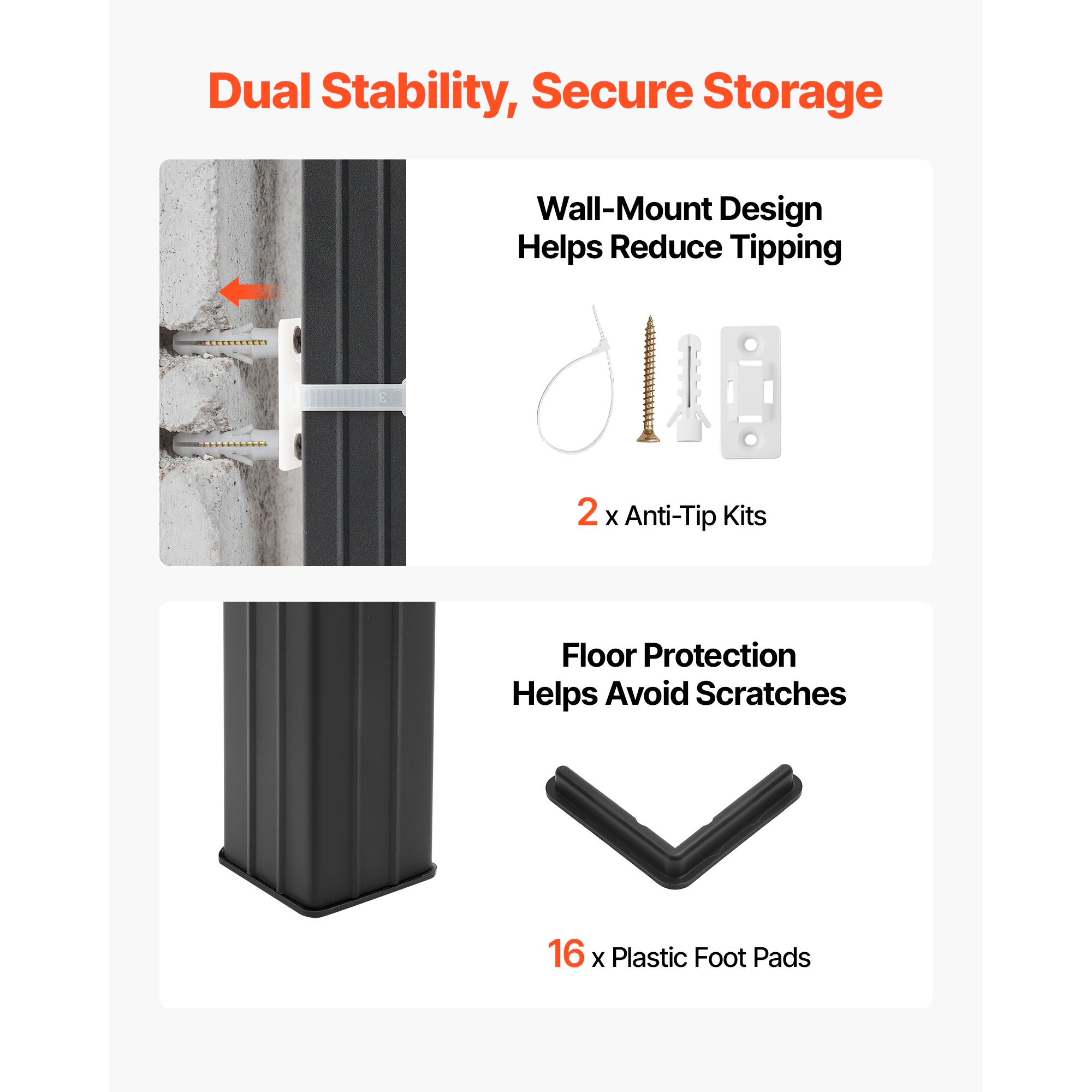 Flynama 5 Tier 40.6 x 18.3 x 71.4 in Shelves 3000 LBS Adjustable Heavy Duty Utility Rack for Garage Warehouse