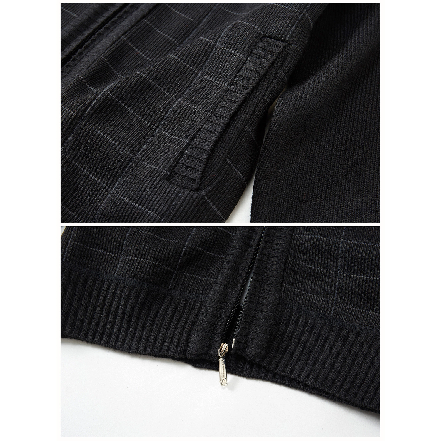 Gioberti Men's Knitted Full Zip Cardigan Sweater With Soft Brushed Flannel Lining